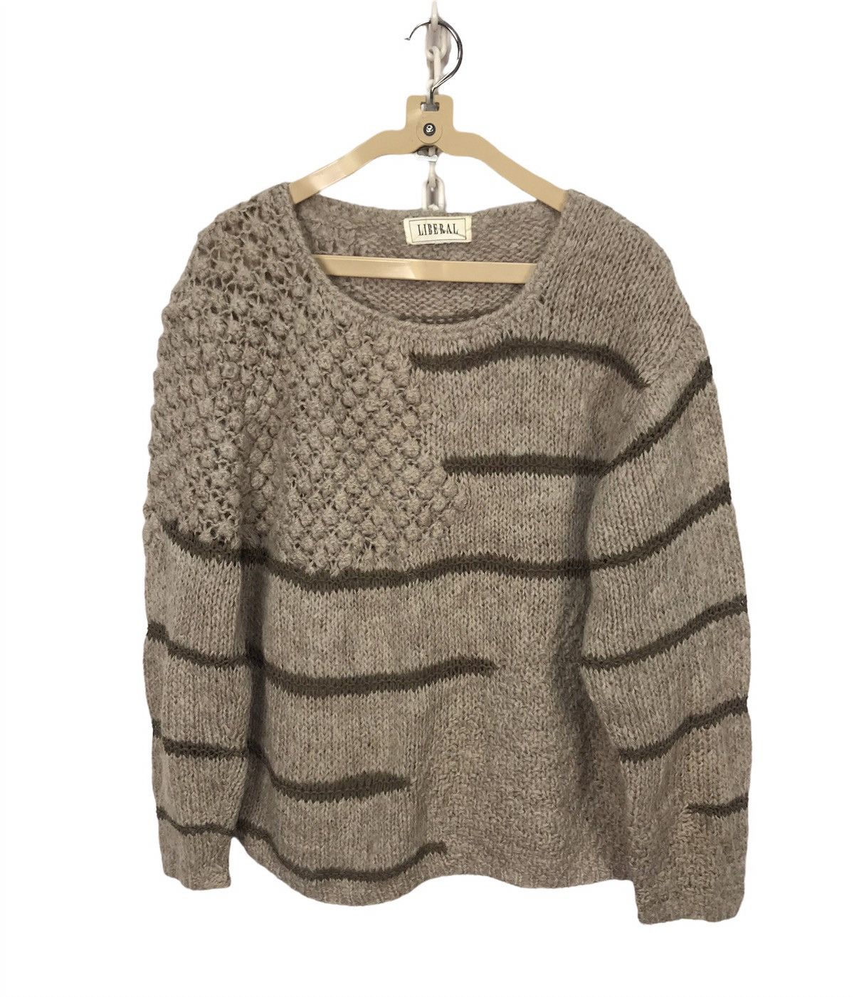 Japanese Brand Wool knit croptop sweatshirt by liberal Size US M / EU 48-50 / 2 - 1 Thumbnail