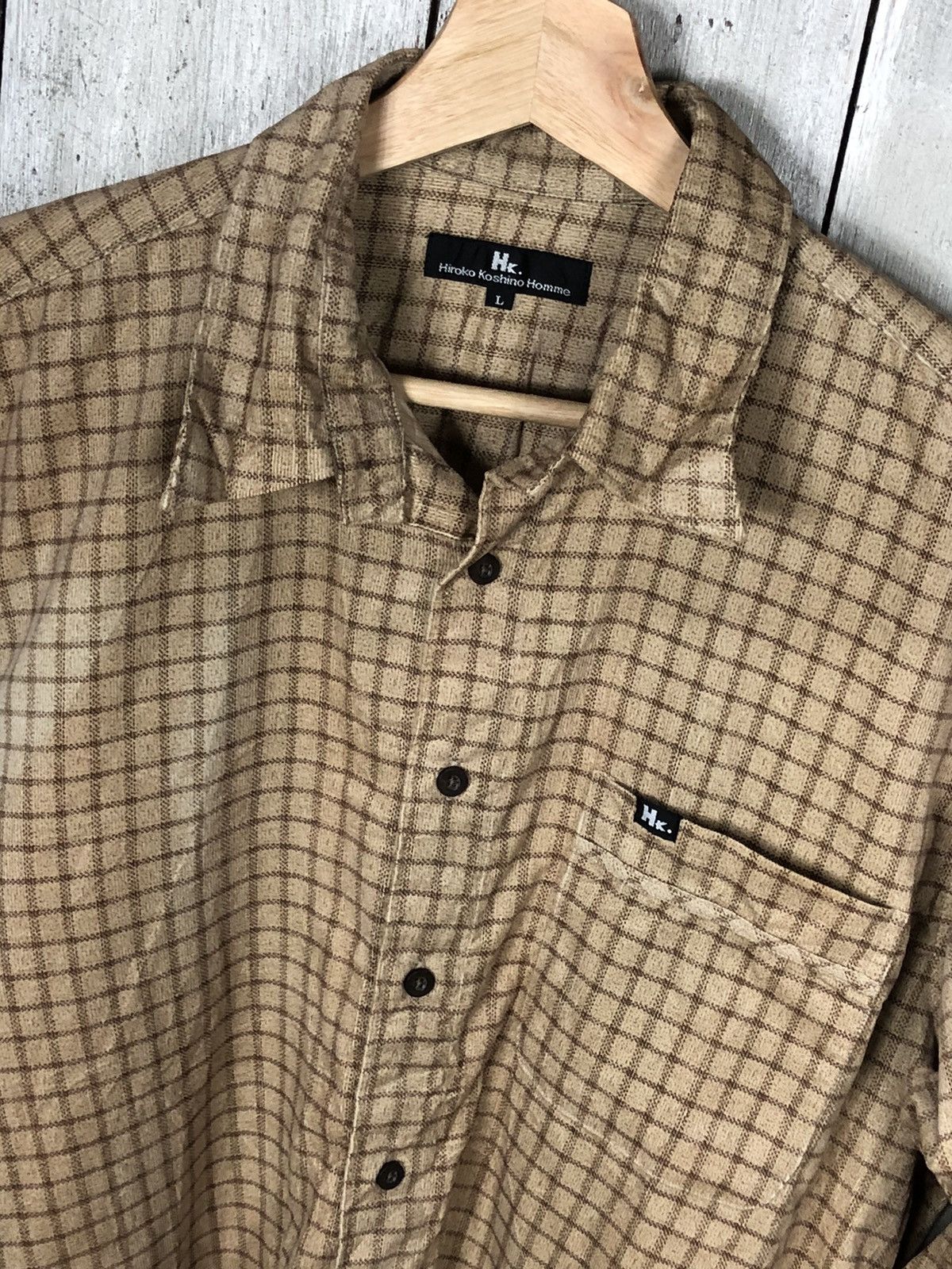 Flannel × Hiroko Koshino Homme Hiroko Koshino Hommo button up flannel design shirt Size US L / EU 52-54 / 3 - 3 Thumbnail