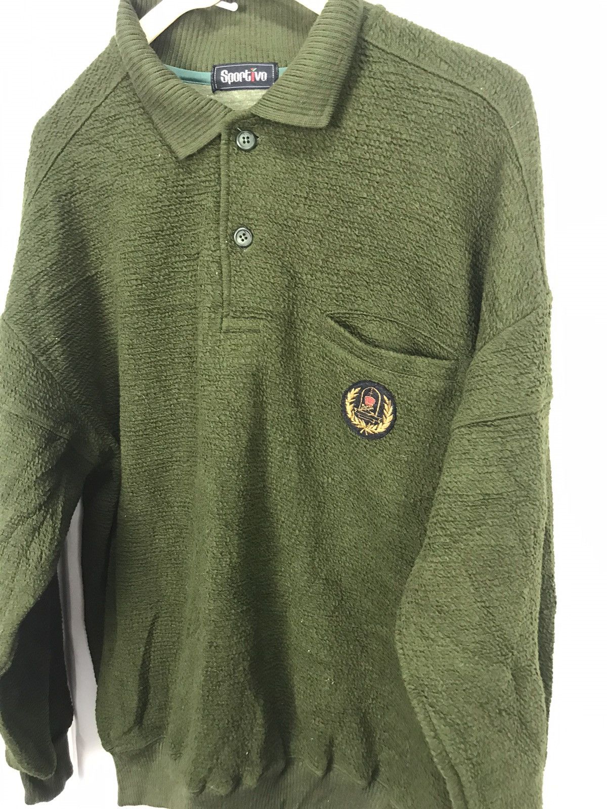 Japanese Brand × Vintage Vintage sweatshirt half button single pocket by sportivo Size US M / EU 48-50 / 2 - 3 Thumbnail
