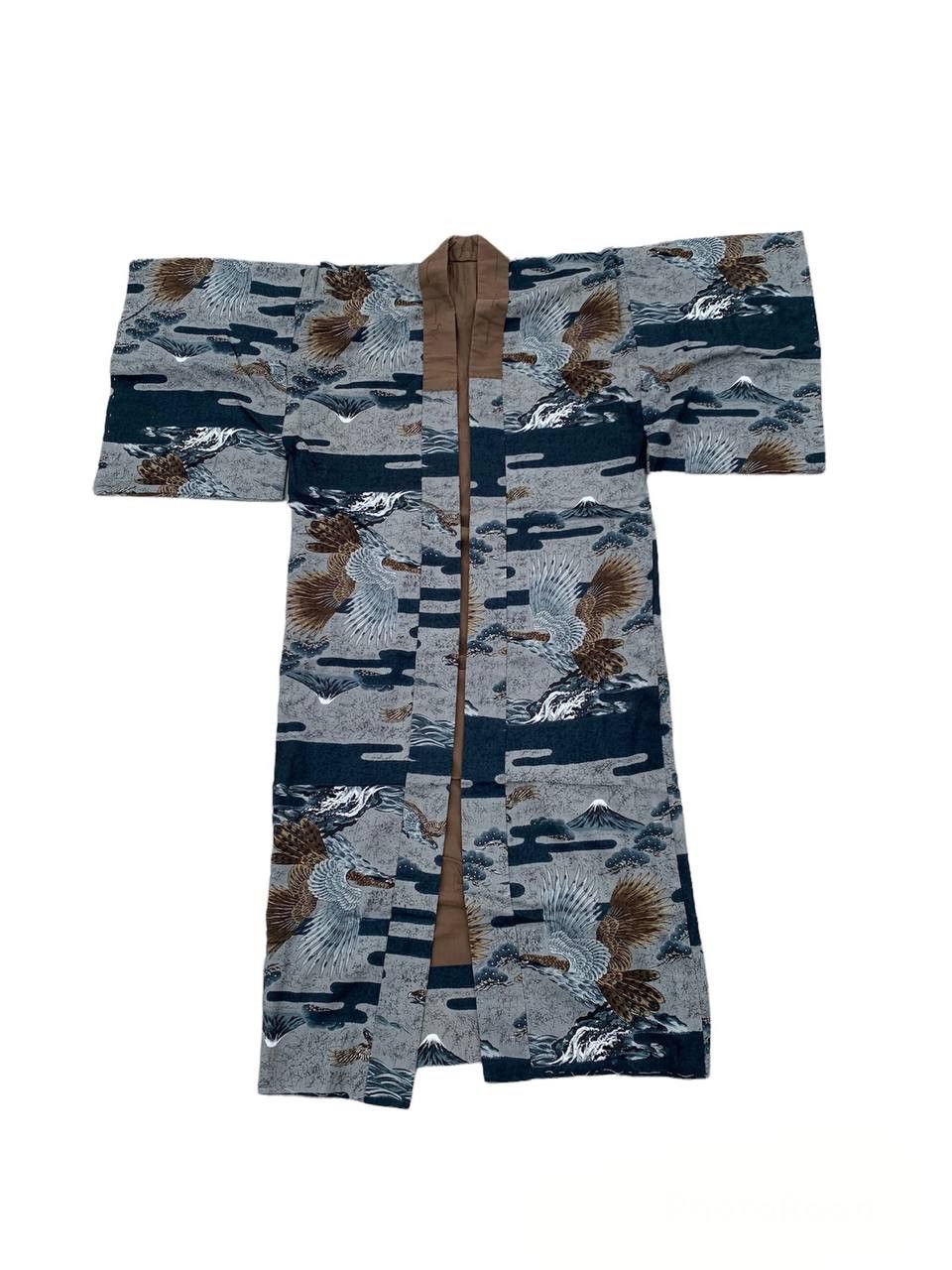 image of Art x Kimono Japan Dragon Vintage Long Kimono Full Print Japanese Traditional Style (Size Large)