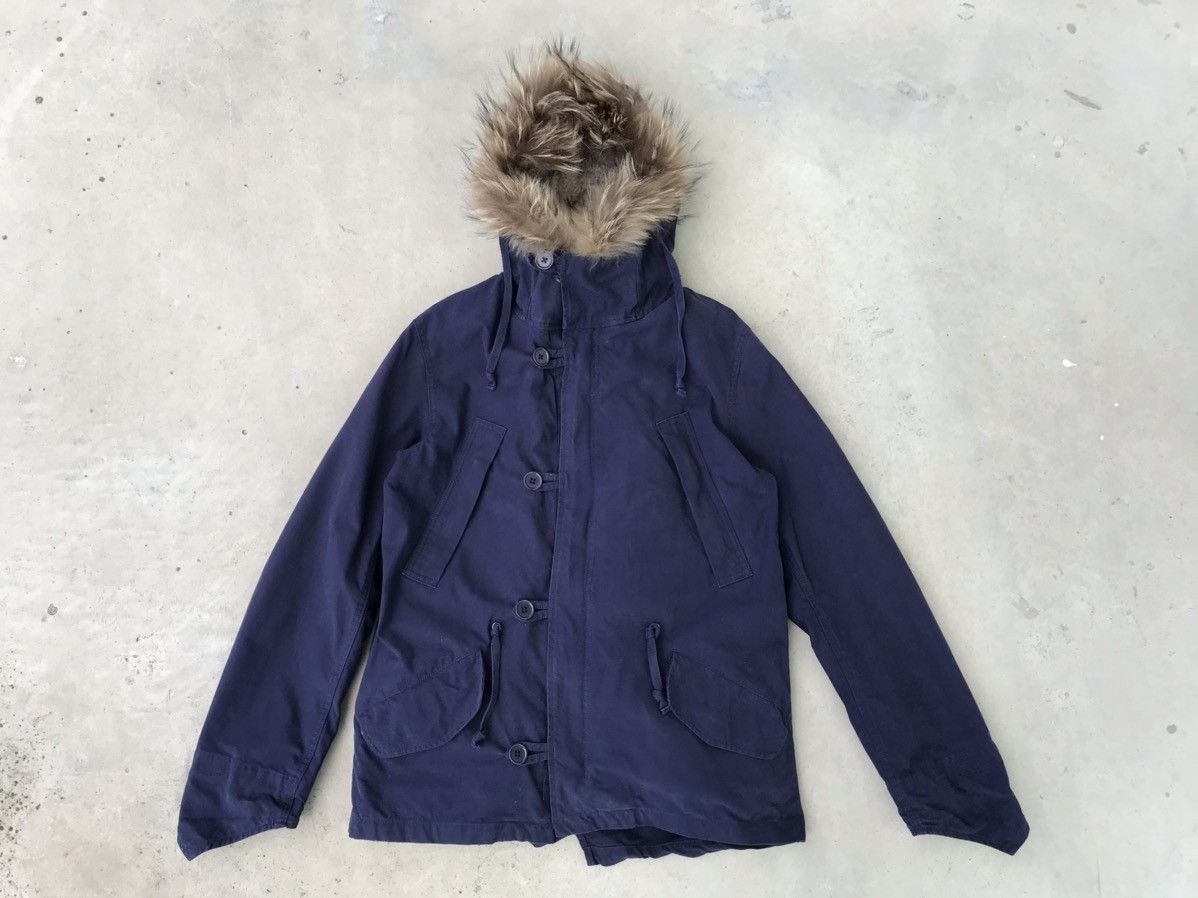 Japanese Brand Urban Research Japan Navy Blue Parka Jacket Fur Hoodie Size US S / EU 44-46 / 1 - 1 Thumbnail