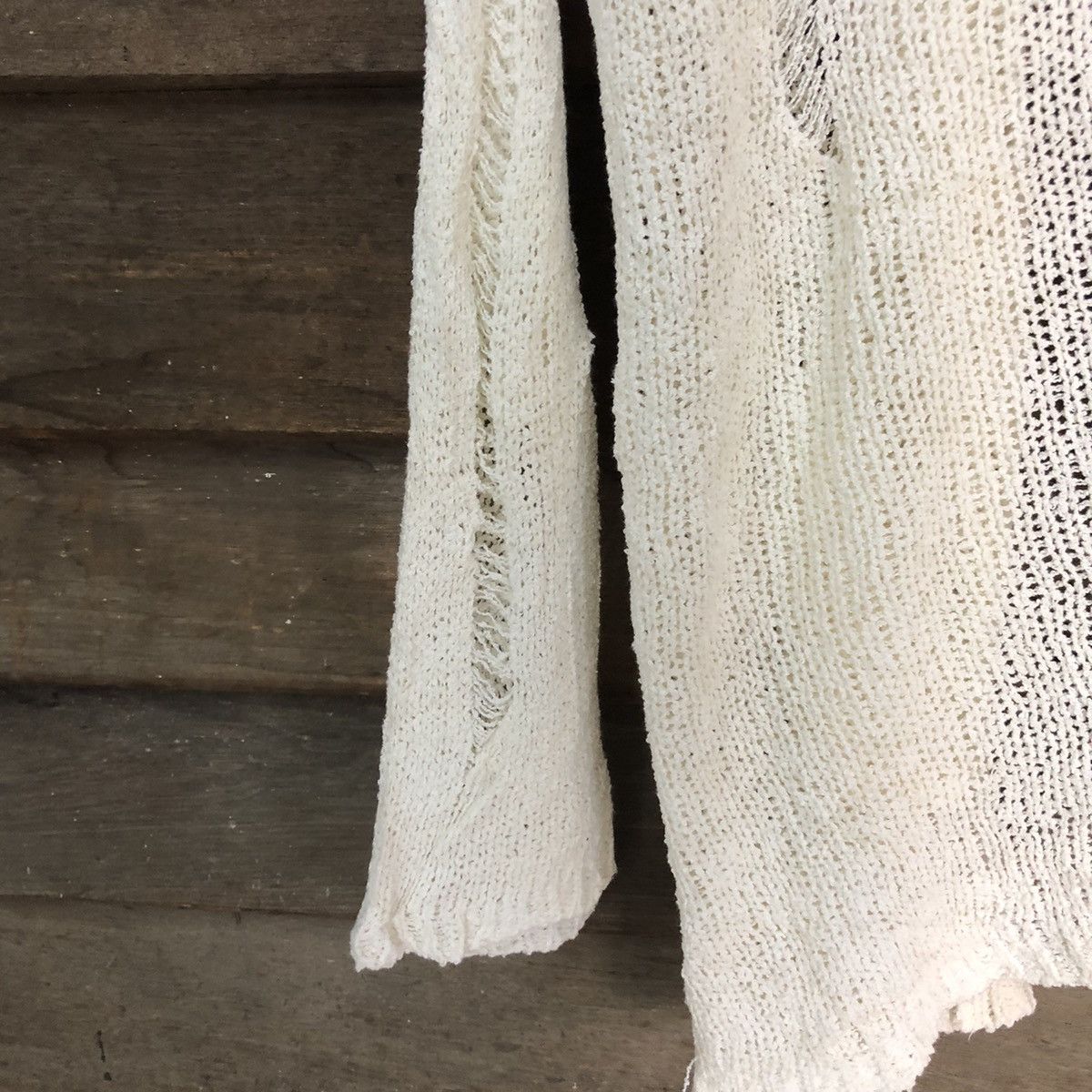 Homespun Knitwear Japan mohair Mesh Net Crochet White Cardigan Knitwear #7163 Size M / US 6-8 / IT 42-44 - 9 Thumbnail