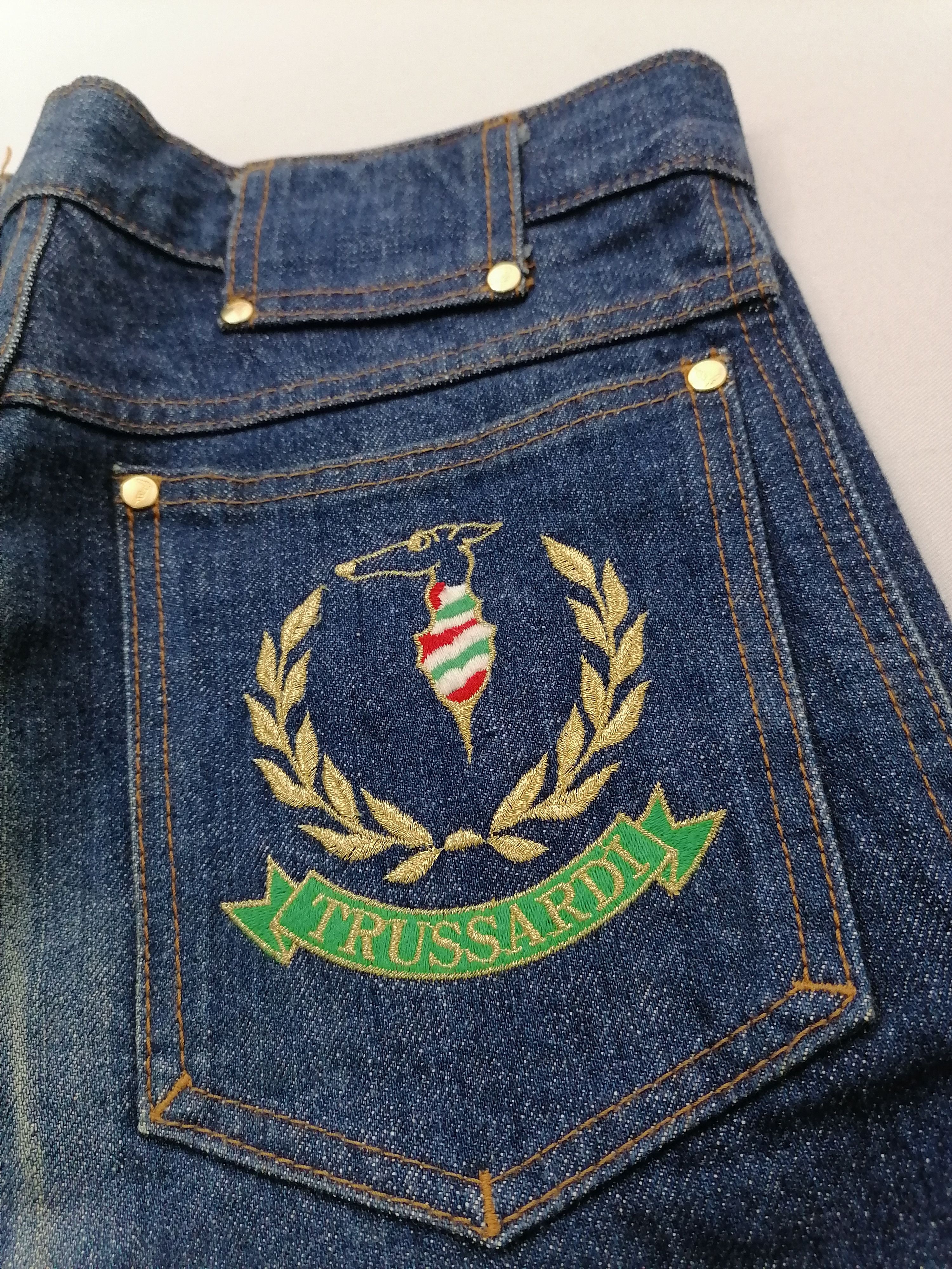 Trussardi × Vintage Trussardi Embroidered Denim Jeans Size US 30 / EU 46 - 5 Thumbnail