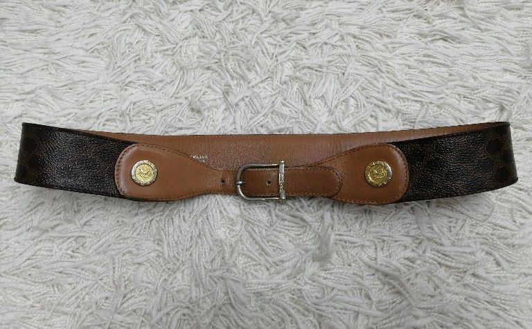 Celine × Vintage Vintage Celine Monogram Leather Belt Made in Italy Size ONE SIZE - 3 Thumbnail