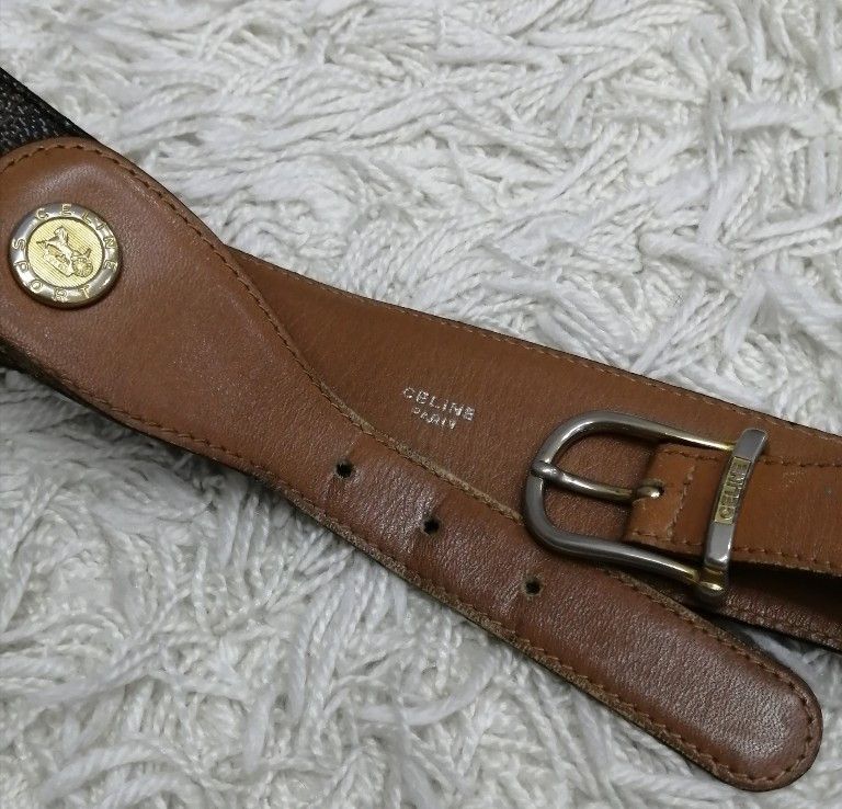 Celine × Vintage Vintage Celine Monogram Leather Belt Made in Italy Size ONE SIZE - 9 Thumbnail