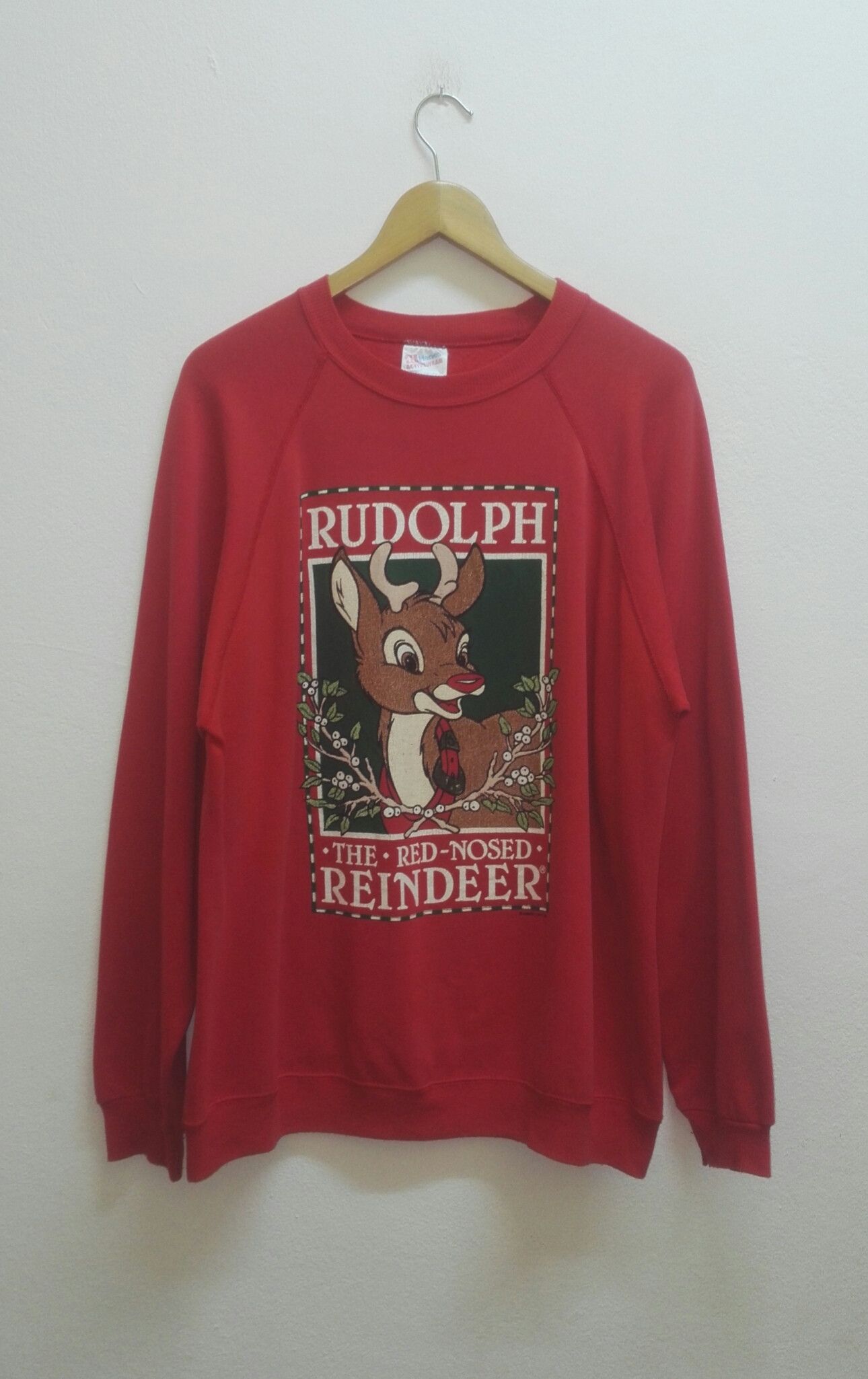 image of Vintage Hanes Rudolph The Red Nosed Crewneck, Men's (Size XL)