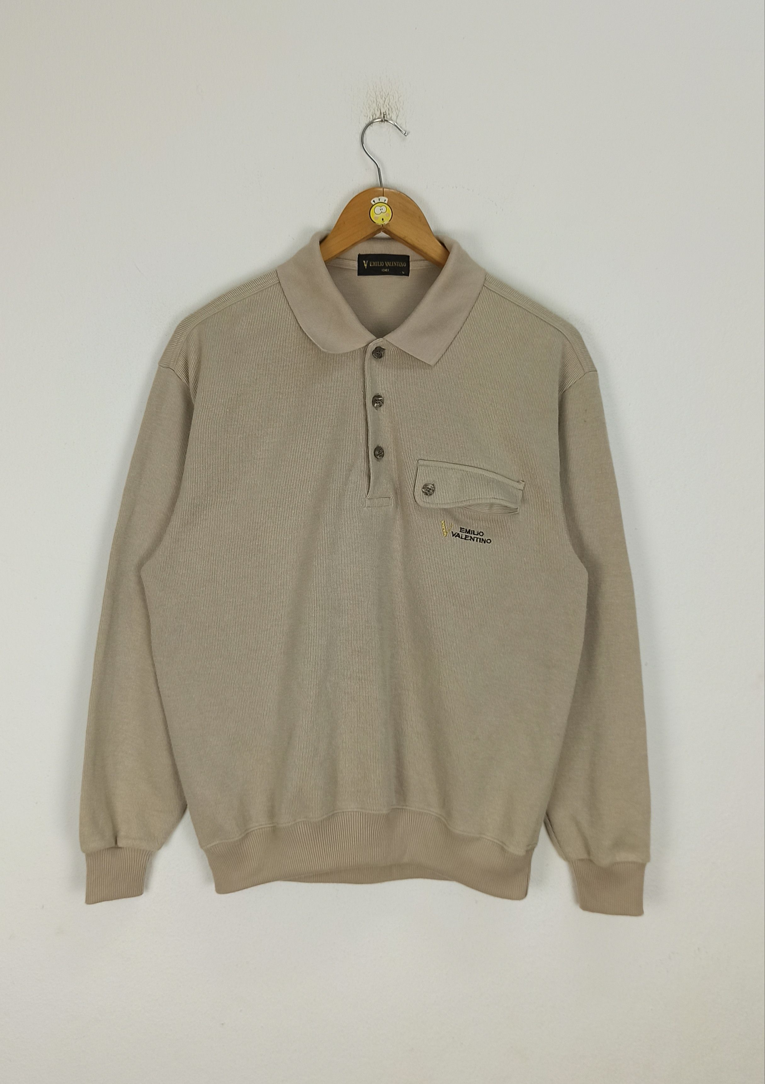 Valentino Rare🔥 Emilio Valentino Italy ups button Embroidered Logo Size US M / EU 48-50 / 2 - 1 Thumbnail