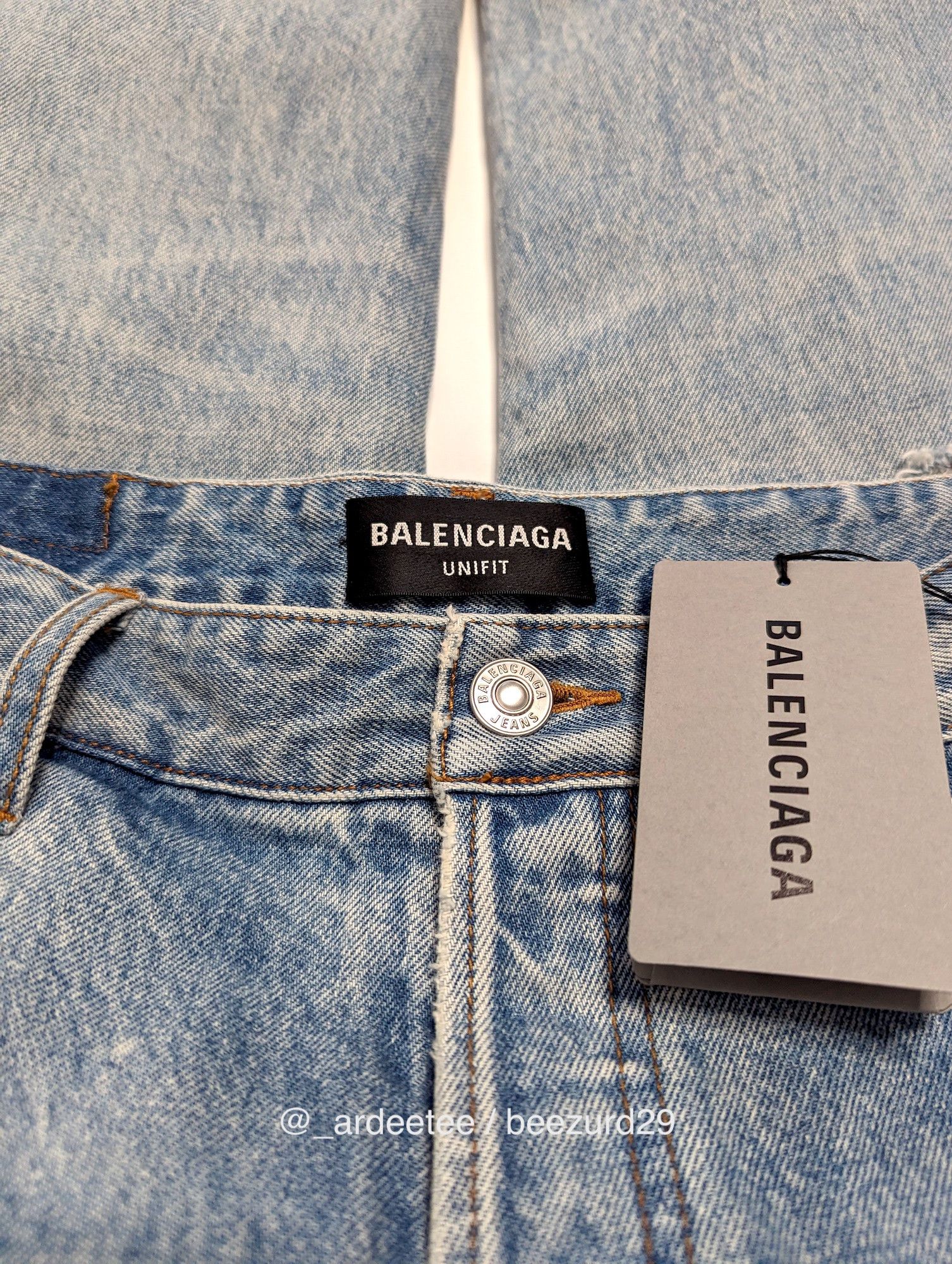 Balenciaga *NEW* SLASHED DENIM/TRACK PANTS HYBRID FW21 Size US 30 / EU 46 - 10 Thumbnail