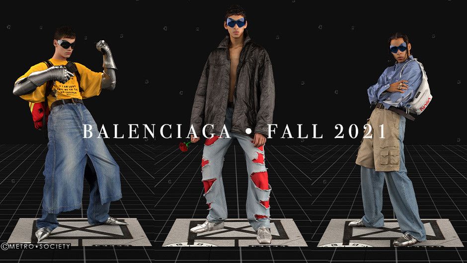 Balenciaga *NEW* SLASHED DENIM/TRACK PANTS HYBRID FW21 Size US 30 / EU 46 - 3 Thumbnail