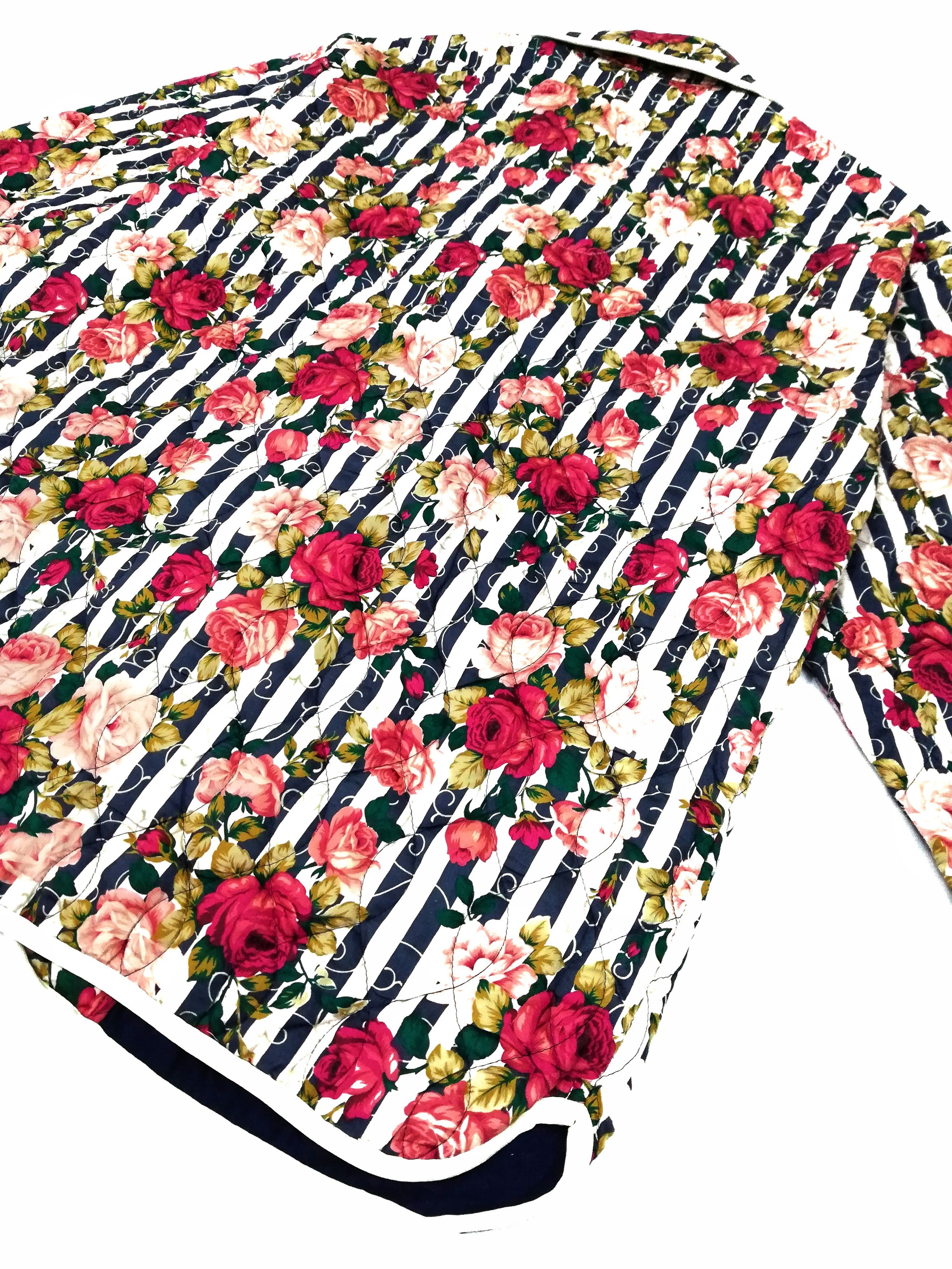 Burberry × Vintage 🔥OG Burberrys Full Print Rose Floral Quilted Blazers Coat Size US M / EU 48-50 / 2 - 13 Thumbnail