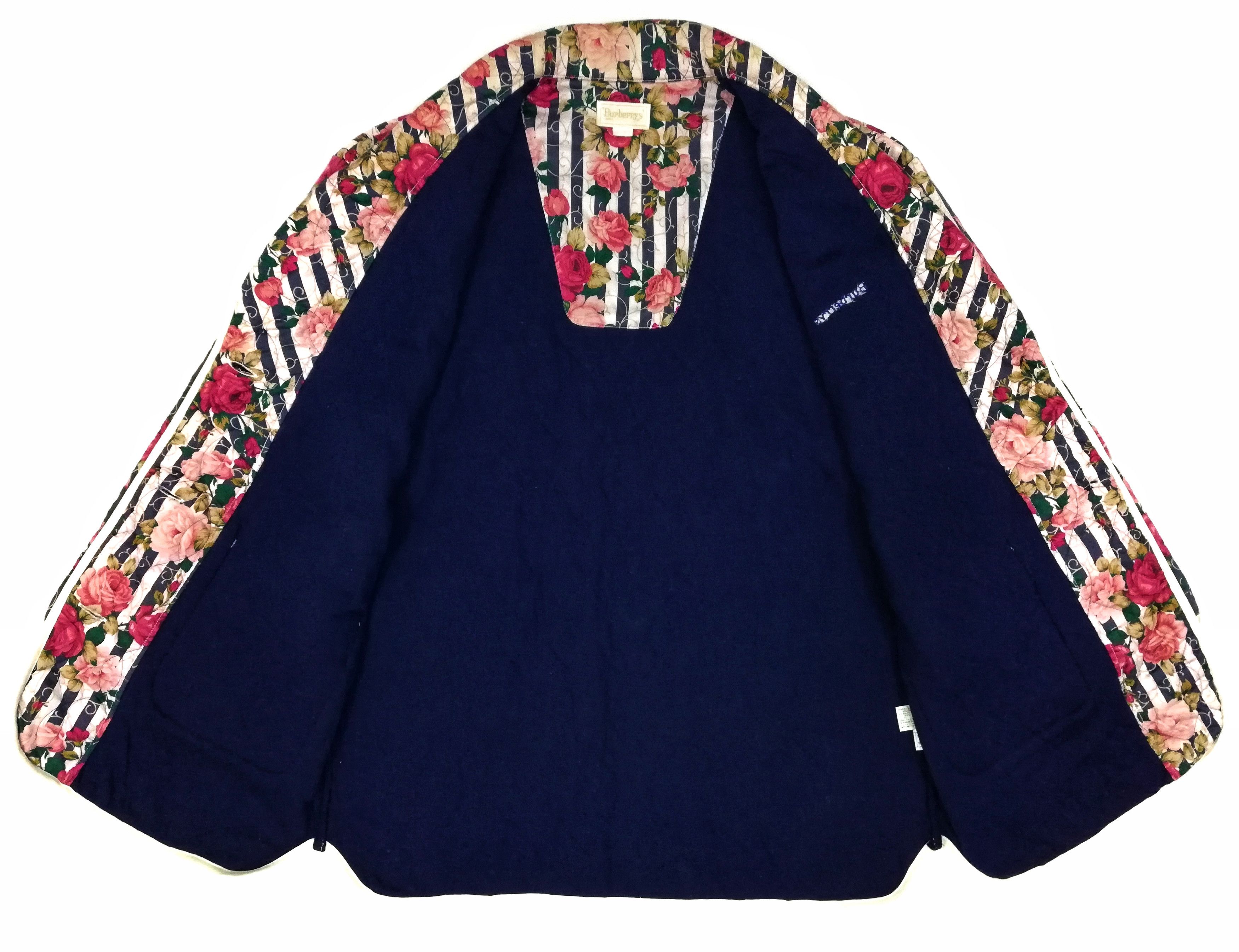 Burberry × Vintage 🔥OG Burberrys Full Print Rose Floral Quilted Blazers Coat Size US M / EU 48-50 / 2 - 8 Thumbnail