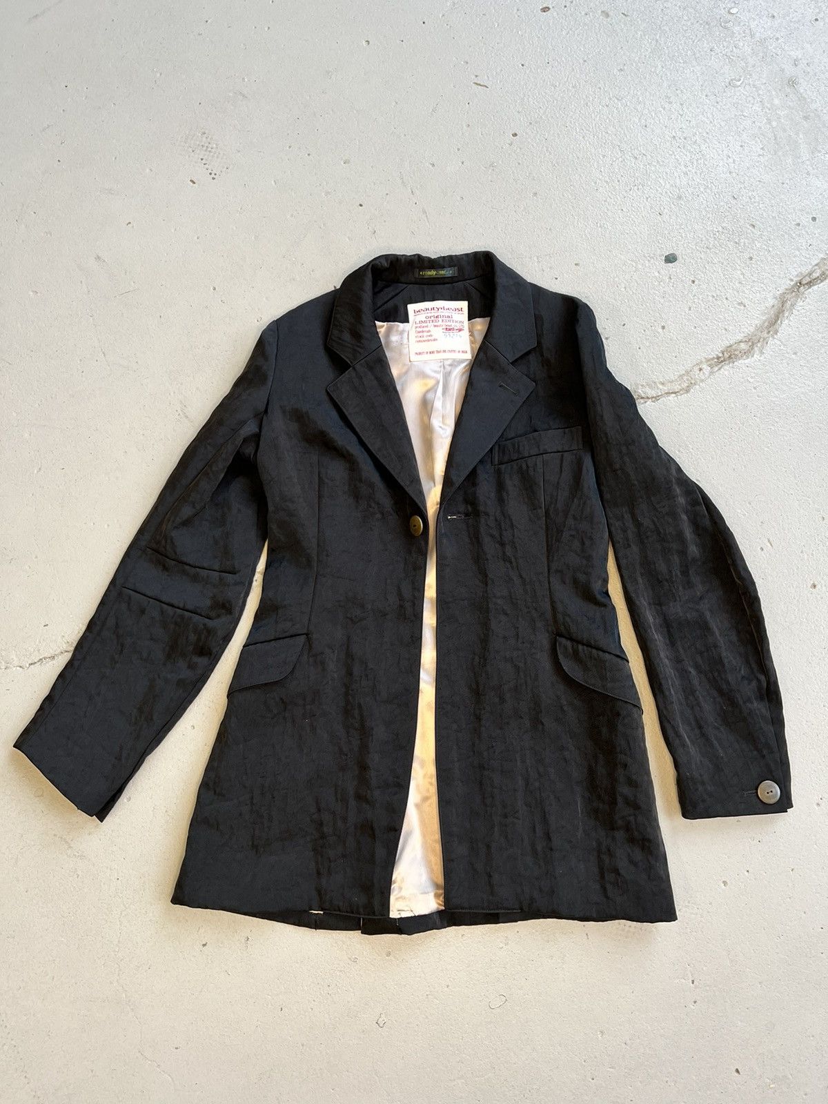 Beauty Beast Crushed Polyester Anatomical Blazer Size 46S - 1 Thumbnail