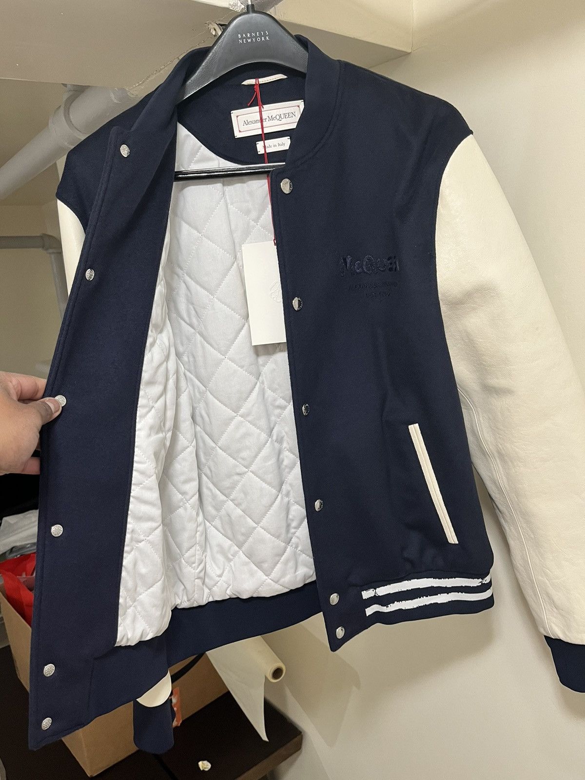 Alexander McQueen Leather Sleeve Varsity Jacket Sz 50 Size US M / EU 48-50 / 2 - 12 Thumbnail