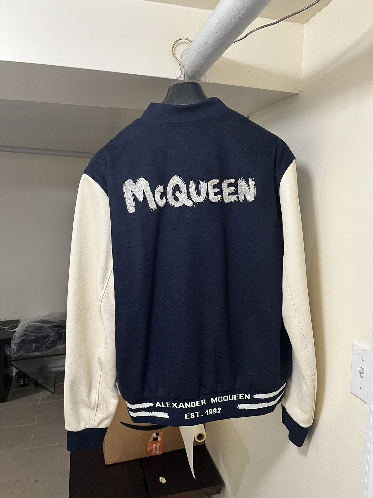 Alexander McQueen Leather Sleeve Varsity Jacket Sz 50 Size US M / EU 48-50 / 2 - 6 Thumbnail