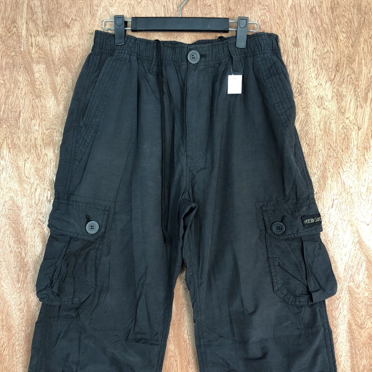 Japanese Brand DL RedSkin Black Multipocket Cargo Pants #1925 Size US 32 / EU 48 - 2 Thumbnail