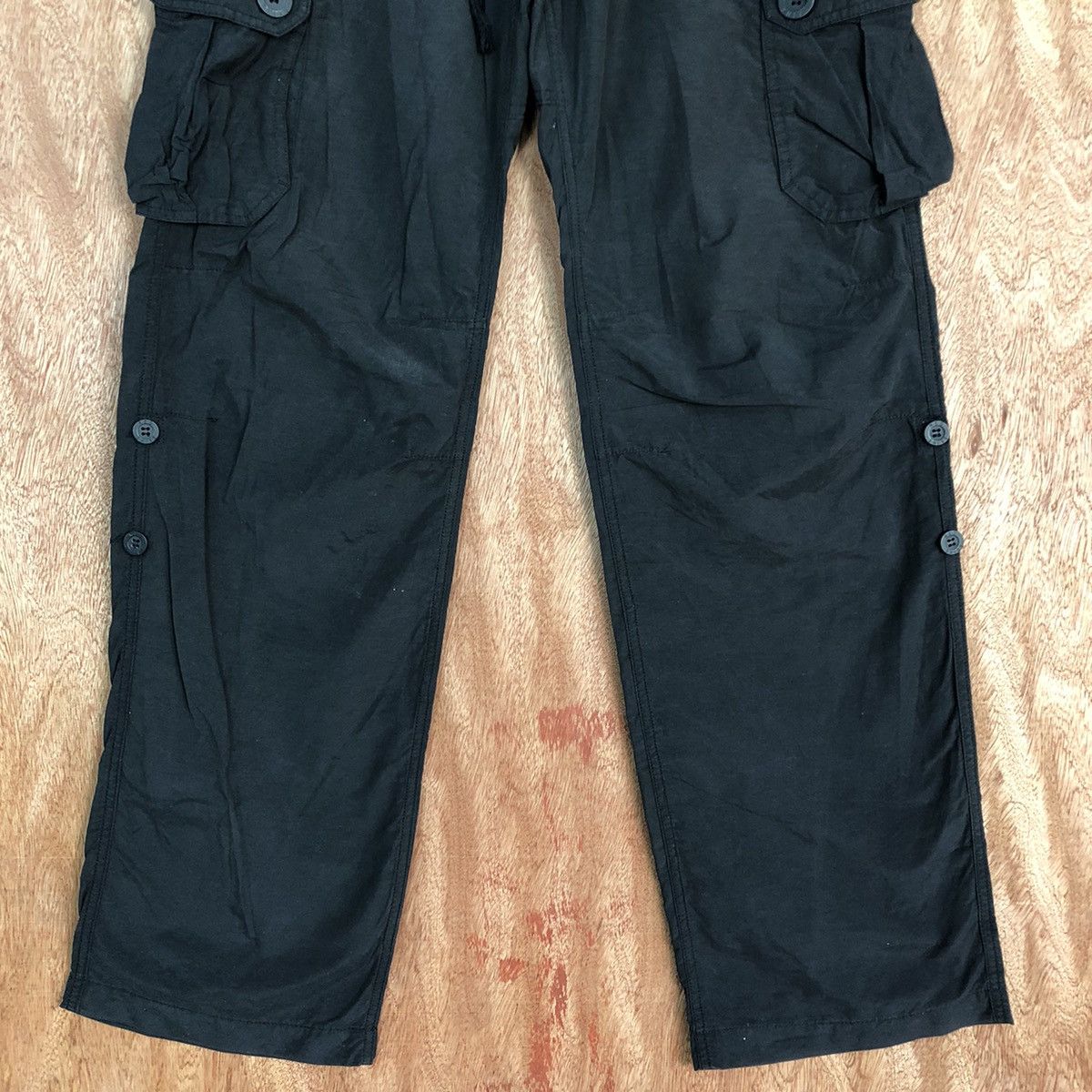 Japanese Brand DL RedSkin Black Multipocket Cargo Pants #1925 Size US 32 / EU 48 - 3 Thumbnail