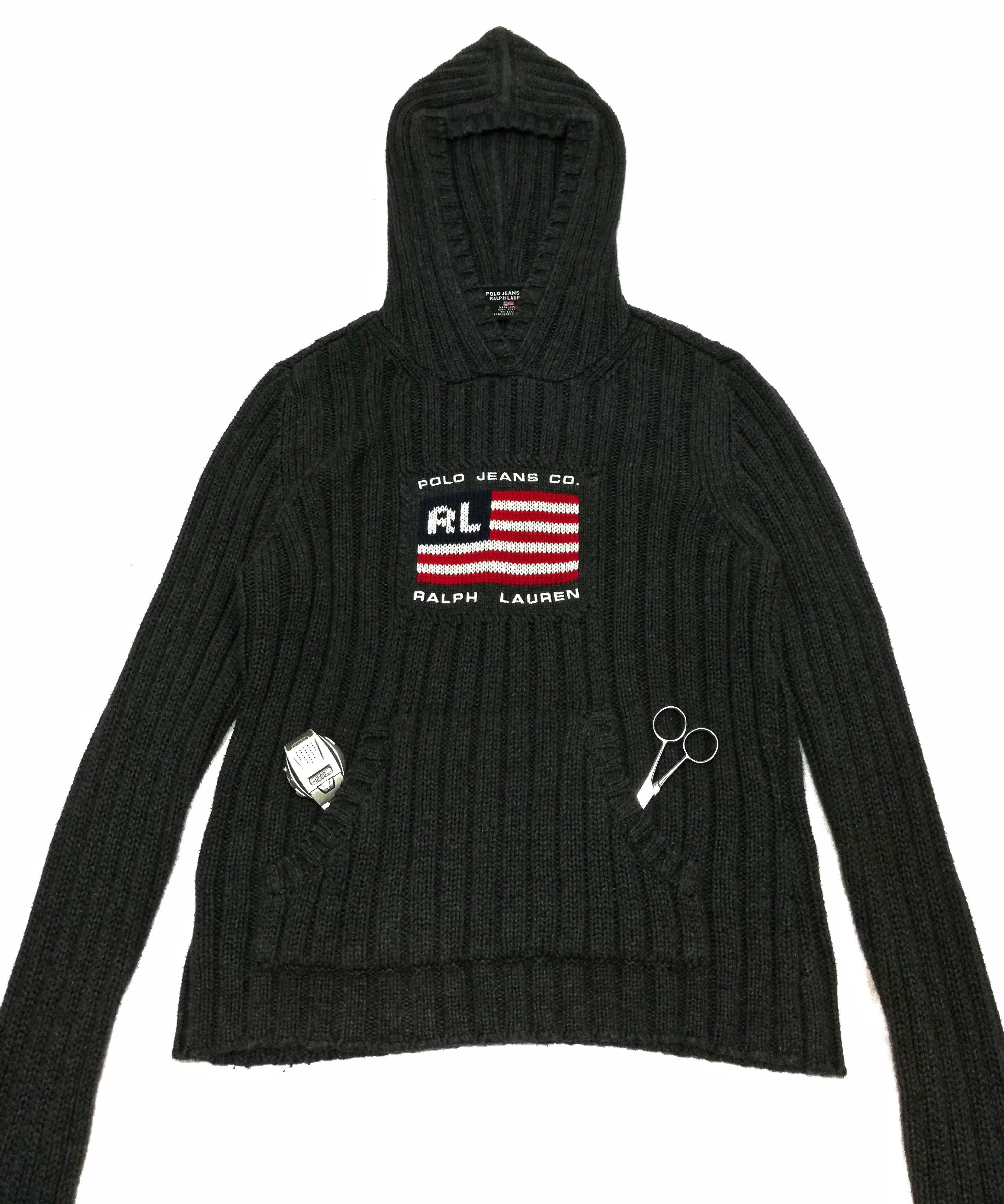 Polo Ralph Lauren × Ralph Lauren 🔥Polo Jeans The Flag RL Big Logo Bendera Knitwear Hoodie Size US S / EU 44-46 / 1 - 2 Thumbnail