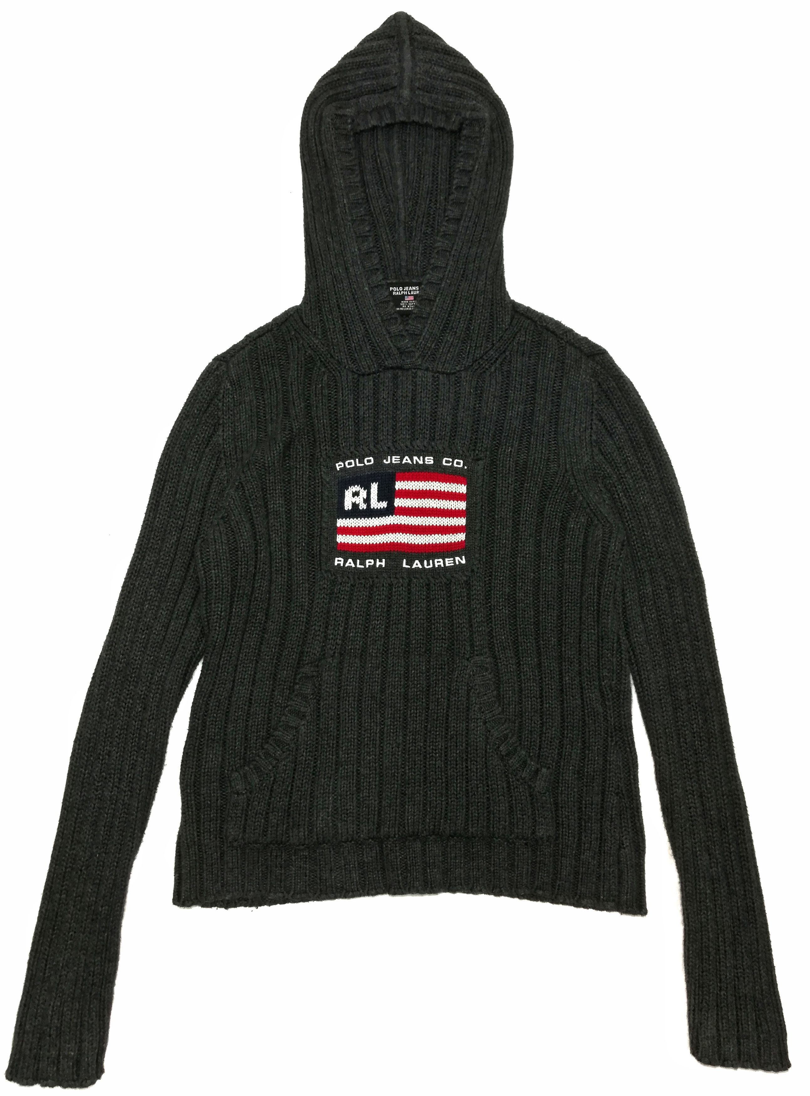 Polo Ralph Lauren × Ralph Lauren 🔥Polo Jeans The Flag RL Big Logo Bendera Knitwear Hoodie Size US S / EU 44-46 / 1 - 1 Thumbnail