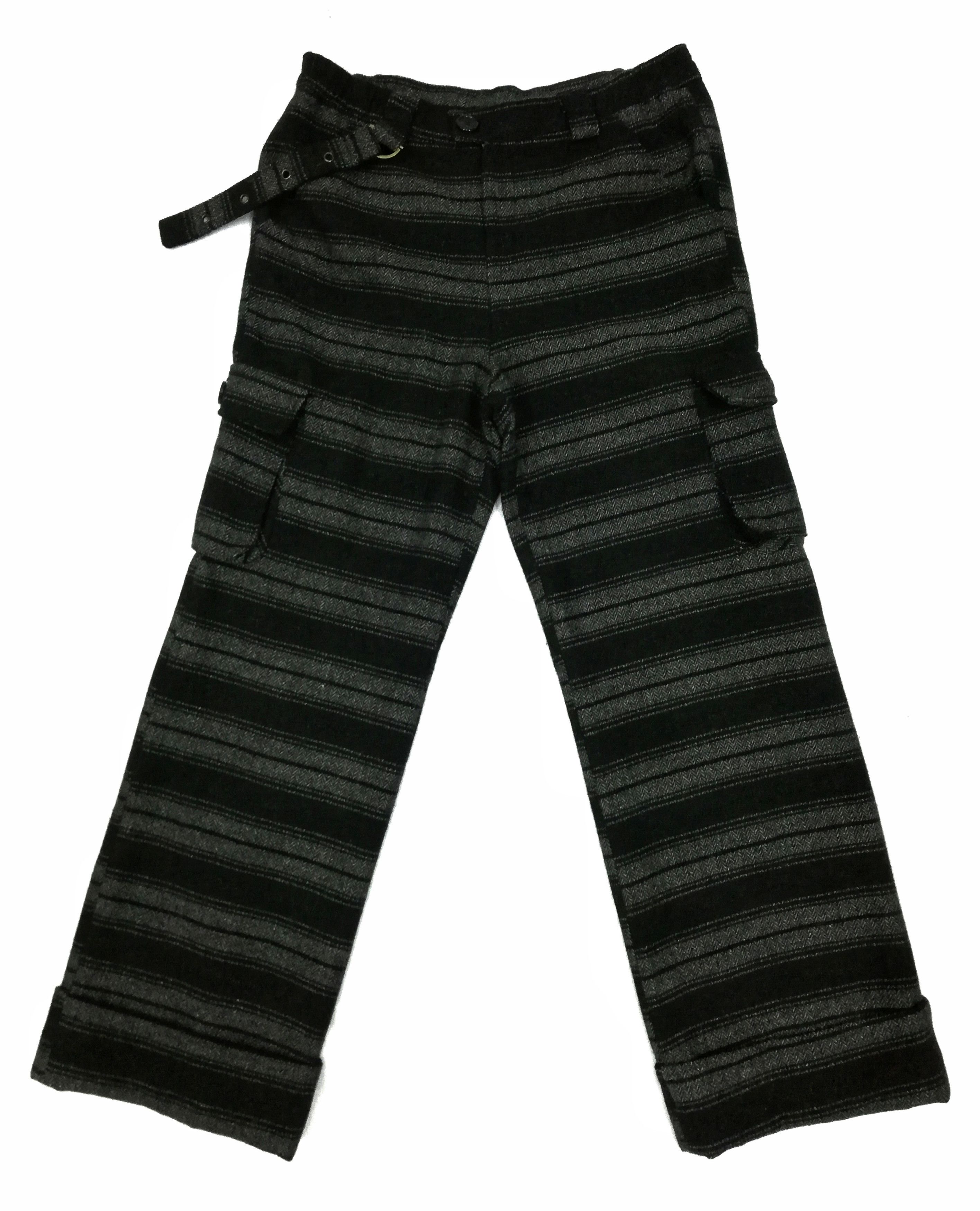 Designer × Japanese Brand 🔥DOPE OG Takuya Wool Herringbone Cargo Pocket Stripe Pants Size US 29 - 2 Thumbnail