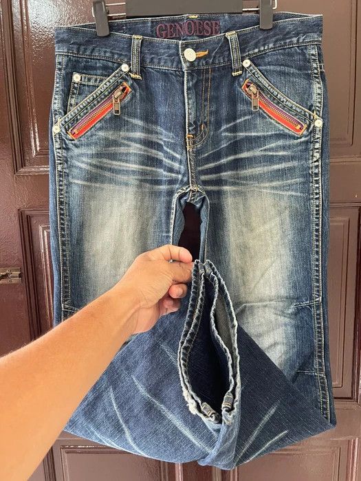 Denime × Vintage Rare Item🔥Genoese Multi zipper Denim Pants Size US 33 - 18 Thumbnail