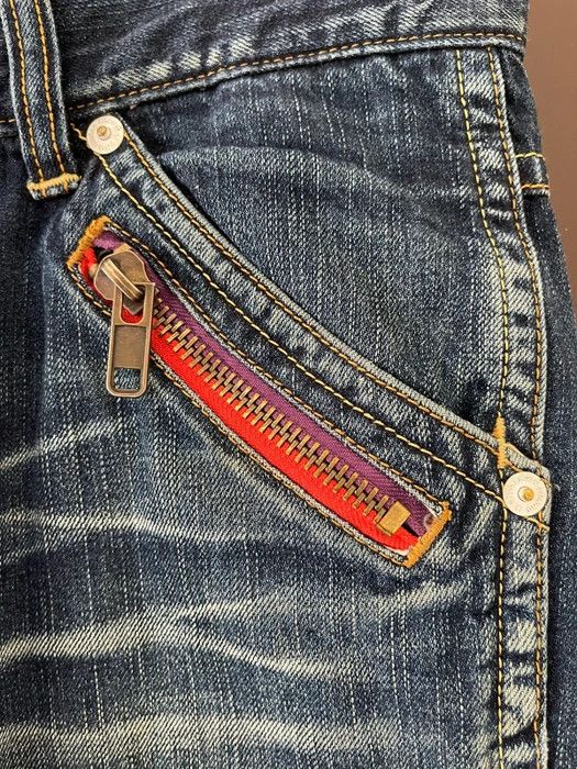 Denime × Vintage Rare Item🔥Genoese Multi zipper Denim Pants Size US 33 - 17 Thumbnail