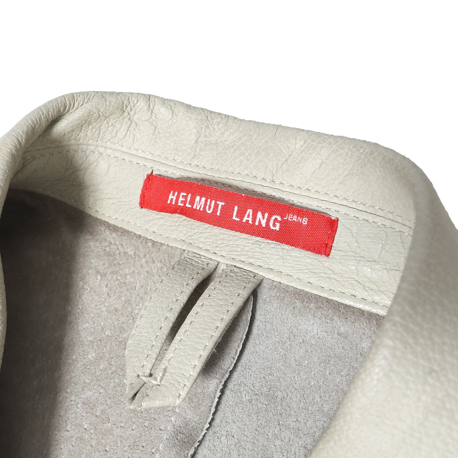 Helmut Lang FW97 Beige Leather Resin Stripe Coat Size US M / EU 48-50 / 2 - 4 Thumbnail