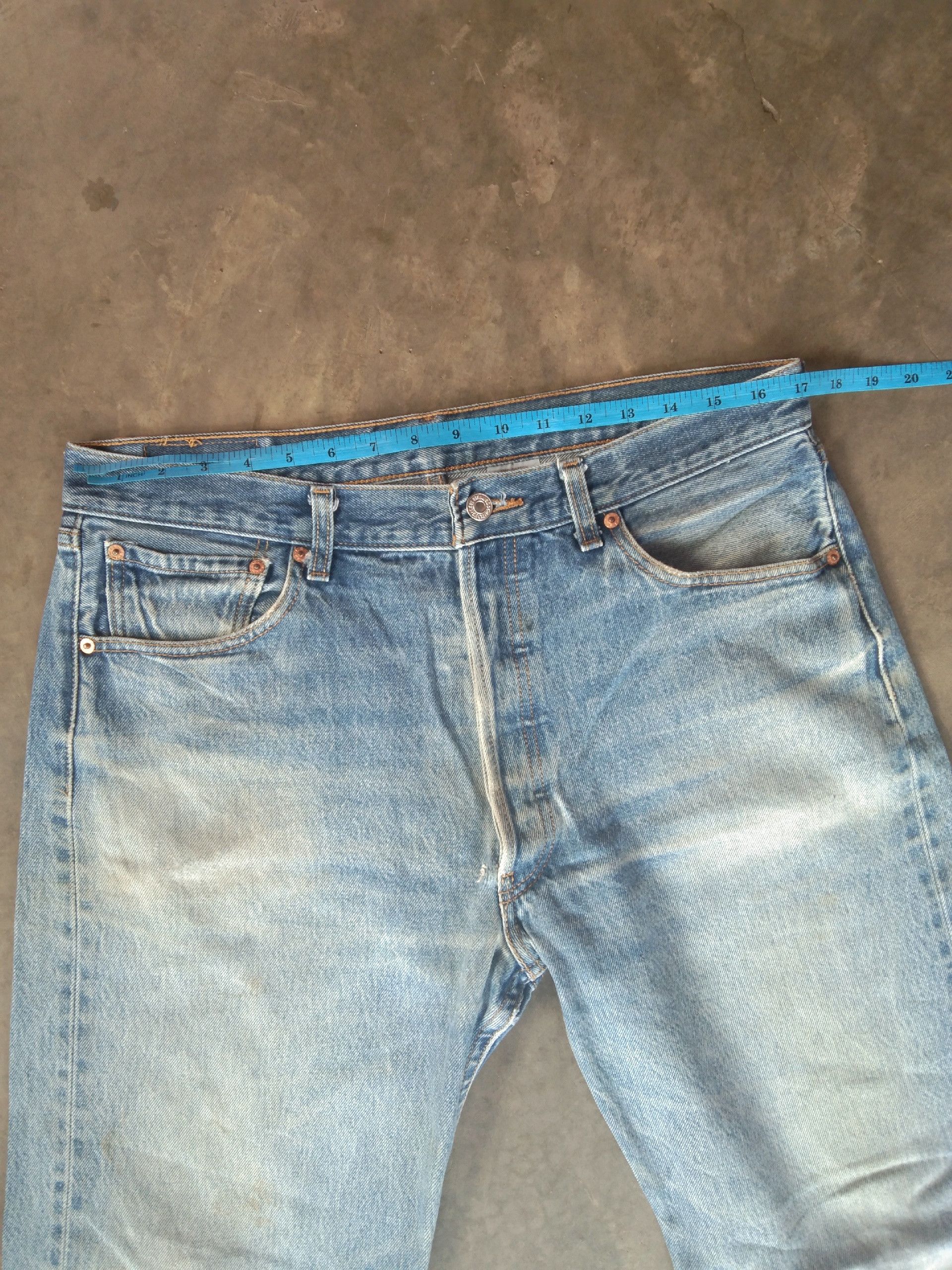 Levi's Vintage Levi's 501 Mud Wash Distressed Jeans 34x32 Size US 34 / EU 50 - 9 Thumbnail