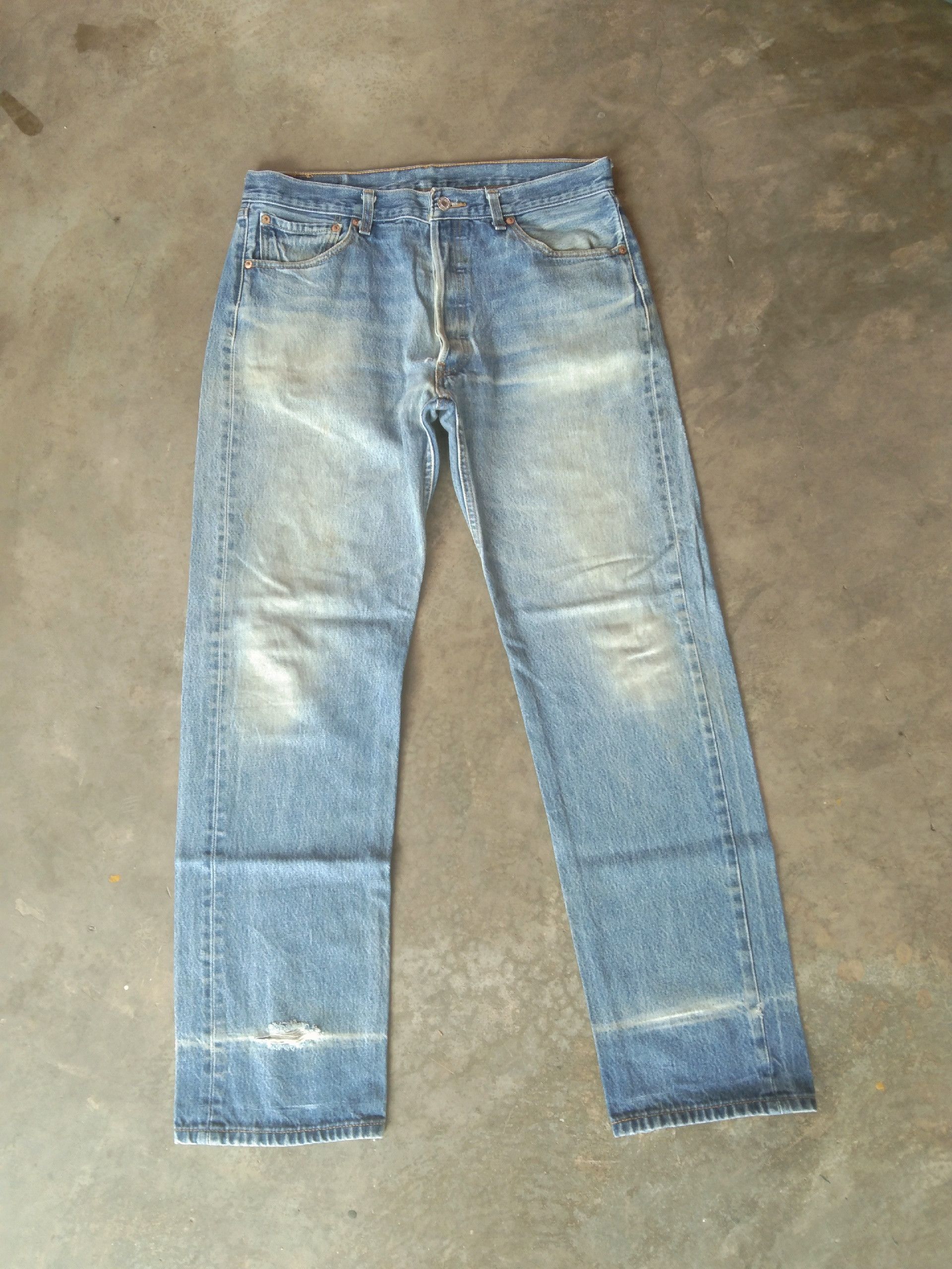 Levi's Vintage Levi's 501 Mud Wash Distressed Jeans 34x32 Size US 34 / EU 50 - 1 Thumbnail