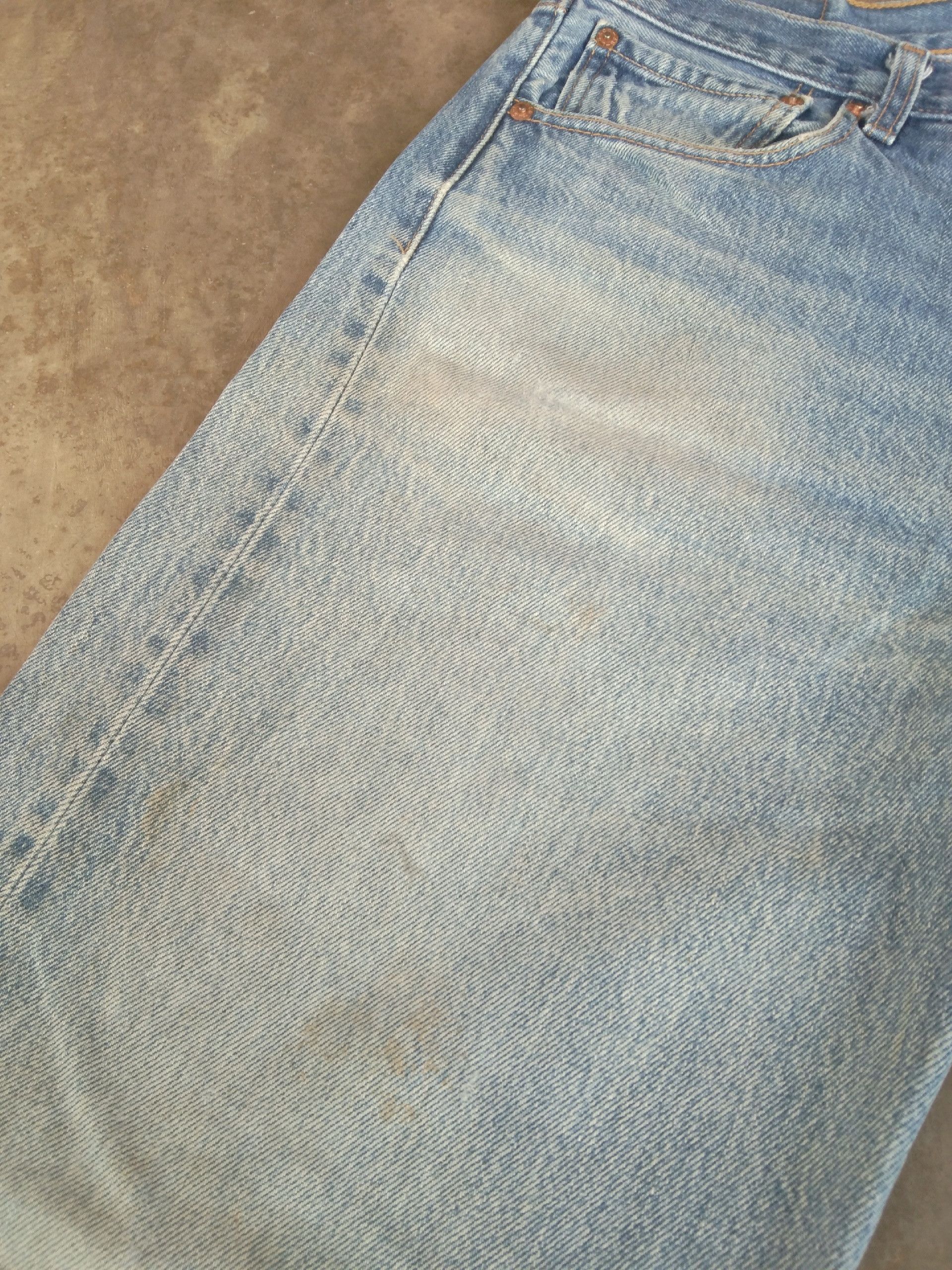 Levi's Vintage Levi's 501 Mud Wash Distressed Jeans 34x32 Size US 34 / EU 50 - 7 Thumbnail