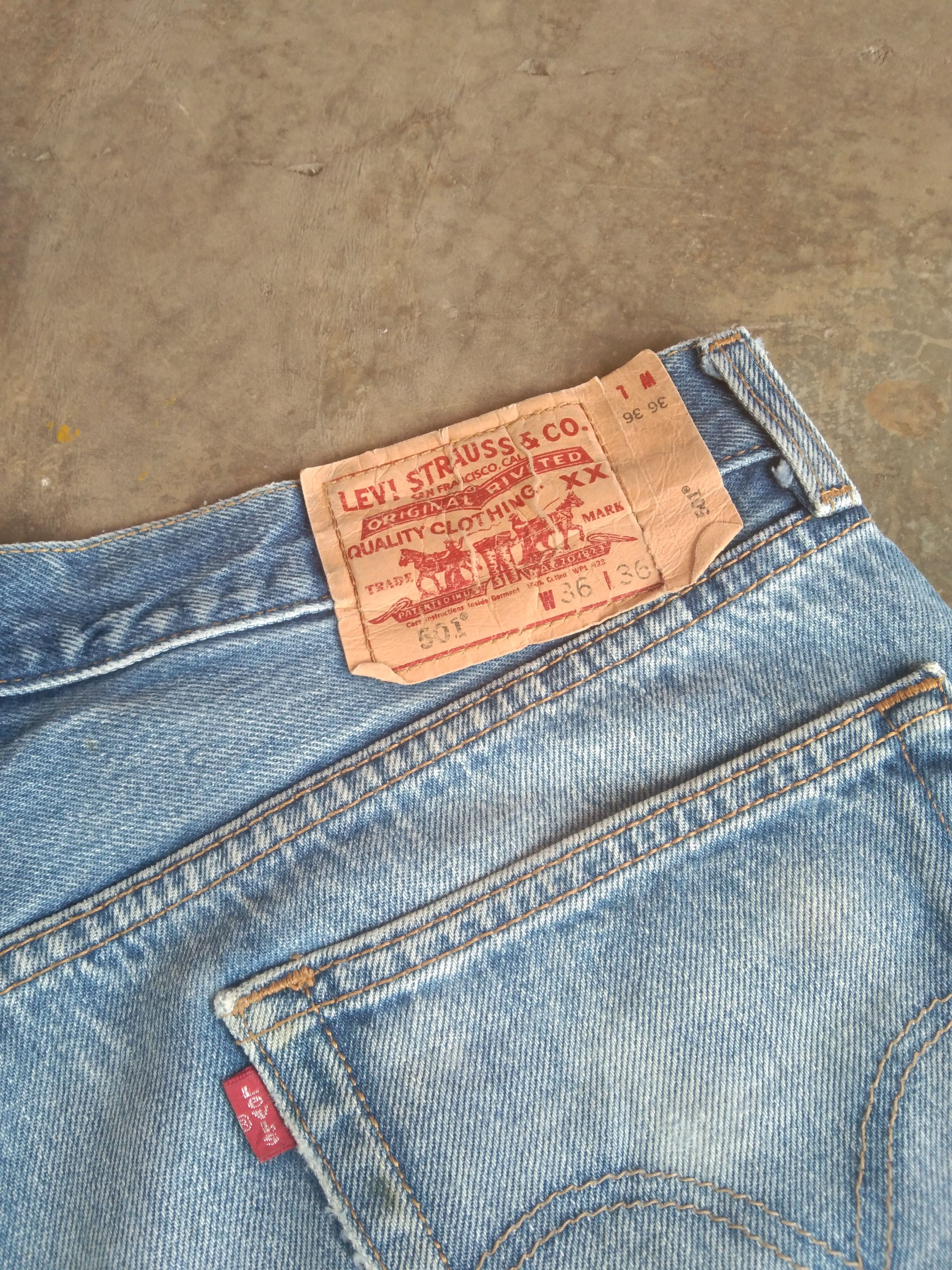Levi's Vintage Levi's 501 Mud Wash Distressed Jeans 34x32 Size US 34 / EU 50 - 3 Thumbnail