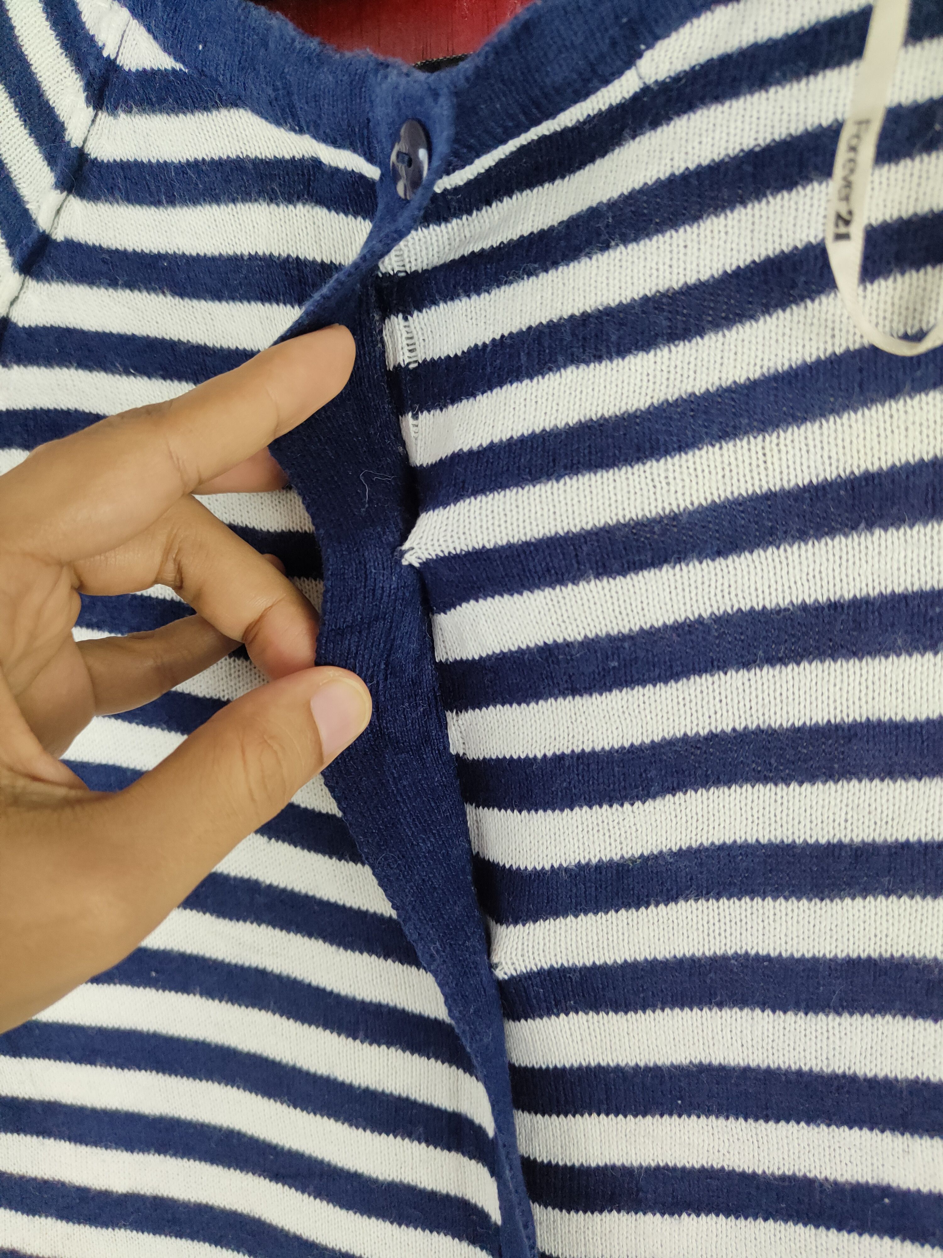 Japanese Brand Forever 21 Navy/White Stripe thin sweatshirt #S904 Size S / US 4 / IT 40 - 8 Thumbnail