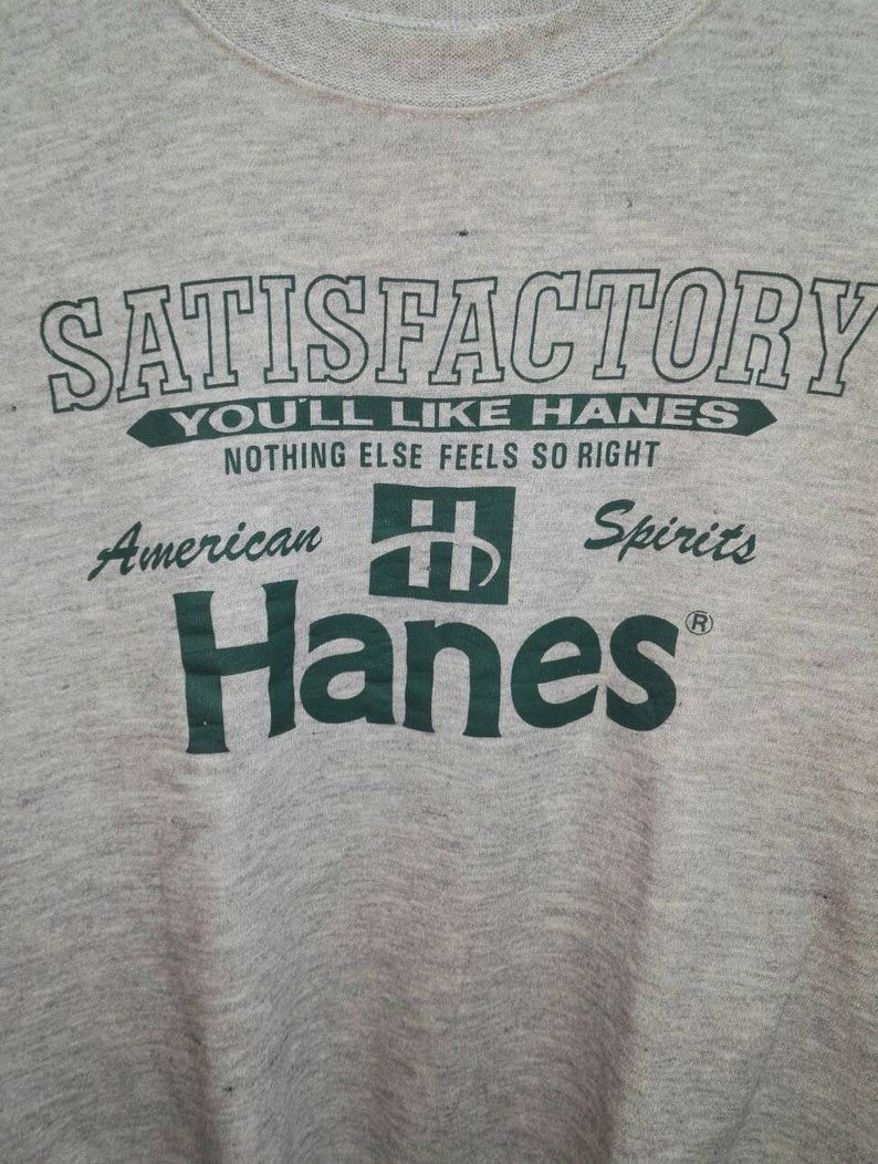 Hanes Rare 90s HANES Satisfactory Crewneck Sportwear(s183) Size US M / EU 48-50 / 2 - 2 Thumbnail