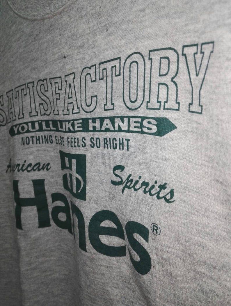 Hanes Rare 90s HANES Satisfactory Crewneck Sportwear(s183) Size US M / EU 48-50 / 2 - 3 Thumbnail