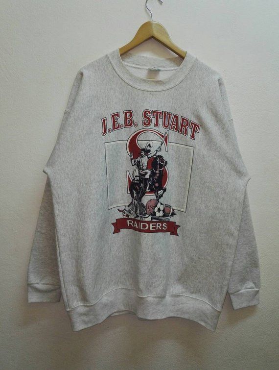 Image of High School Legends x Made In USA J.e.b. Stuart Raiders High School Sweatshirt in Grey (Size XL)