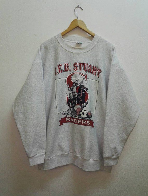 Vintage Rare💥 J.E.B. STUART RAIDERS High School Sweatshirt Size US XL / EU 56 / 4 - 2 Thumbnail