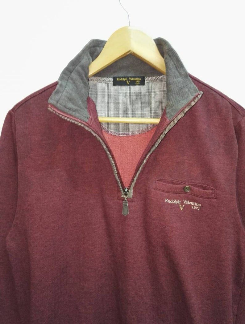 Japanese Brand Rare Rudolph Valentino Sweatshirt Pullover Jumper half zip Size US M / EU 48-50 / 2 - 2 Thumbnail