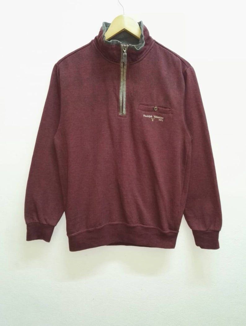 Japanese Brand Rare Rudolph Valentino Sweatshirt Pullover Jumper half zip Size US M / EU 48-50 / 2 - 1 Thumbnail