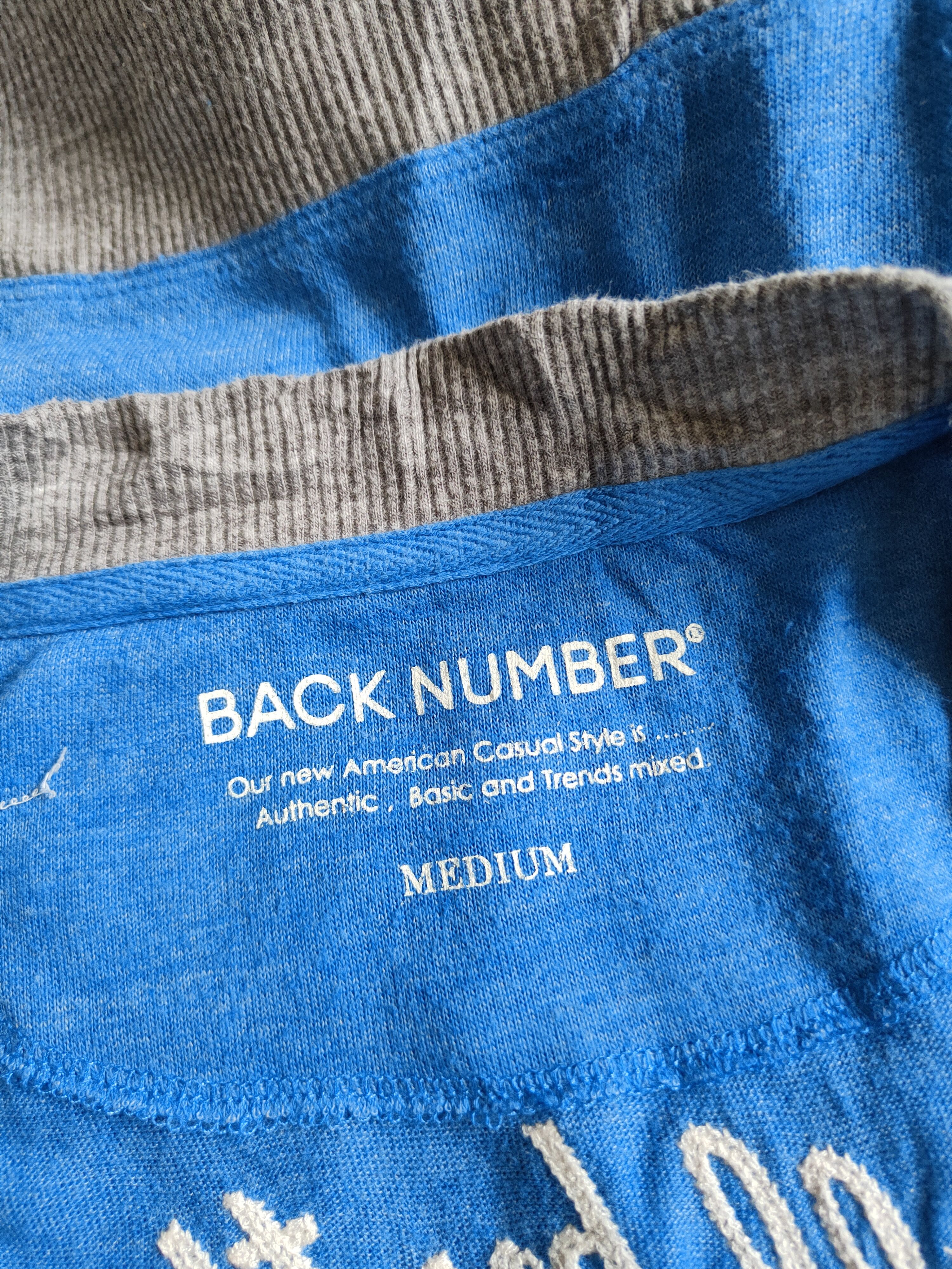 Japanese Brand Back Number Blue/Gray Cardigan thin #S861 Size M / US 6-8 / IT 42-44 - 13 Thumbnail