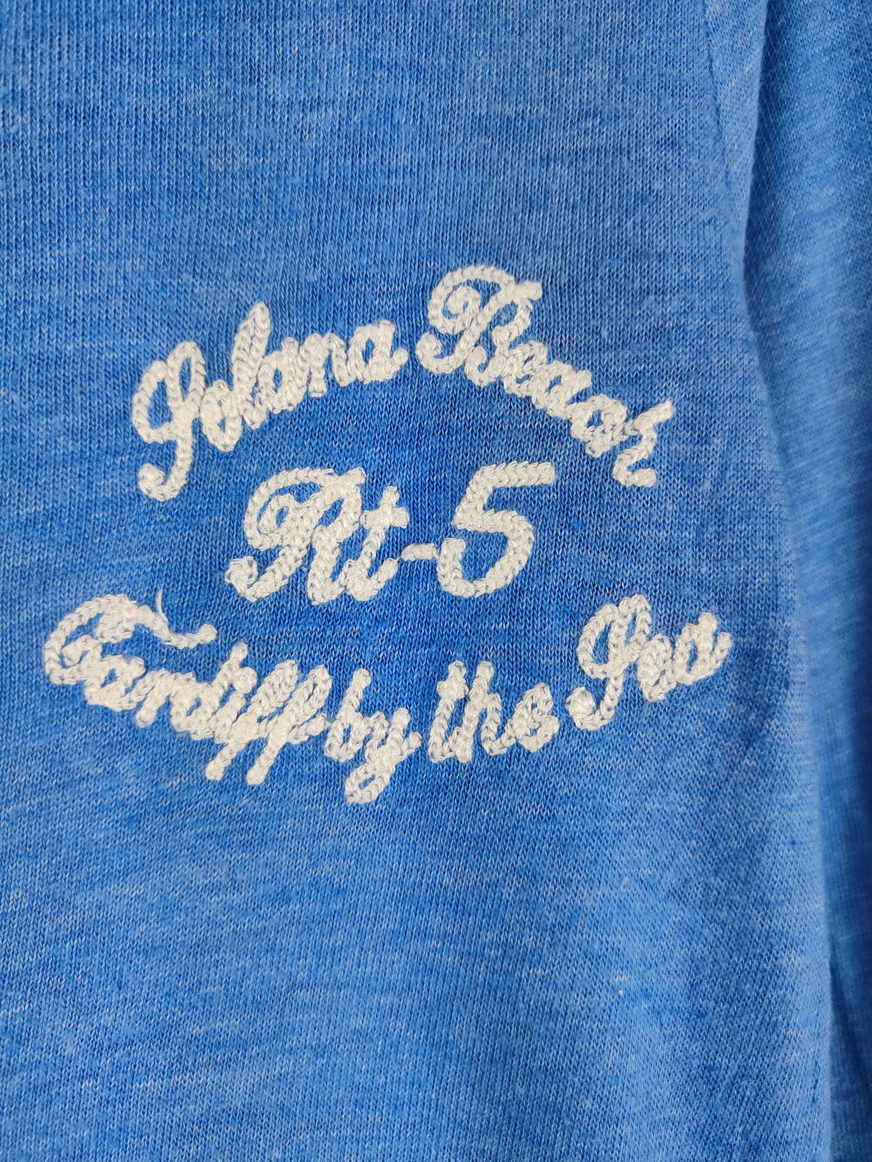 Japanese Brand Back Number Blue/Gray Cardigan thin #S861 Size M / US 6-8 / IT 42-44 - 3 Thumbnail