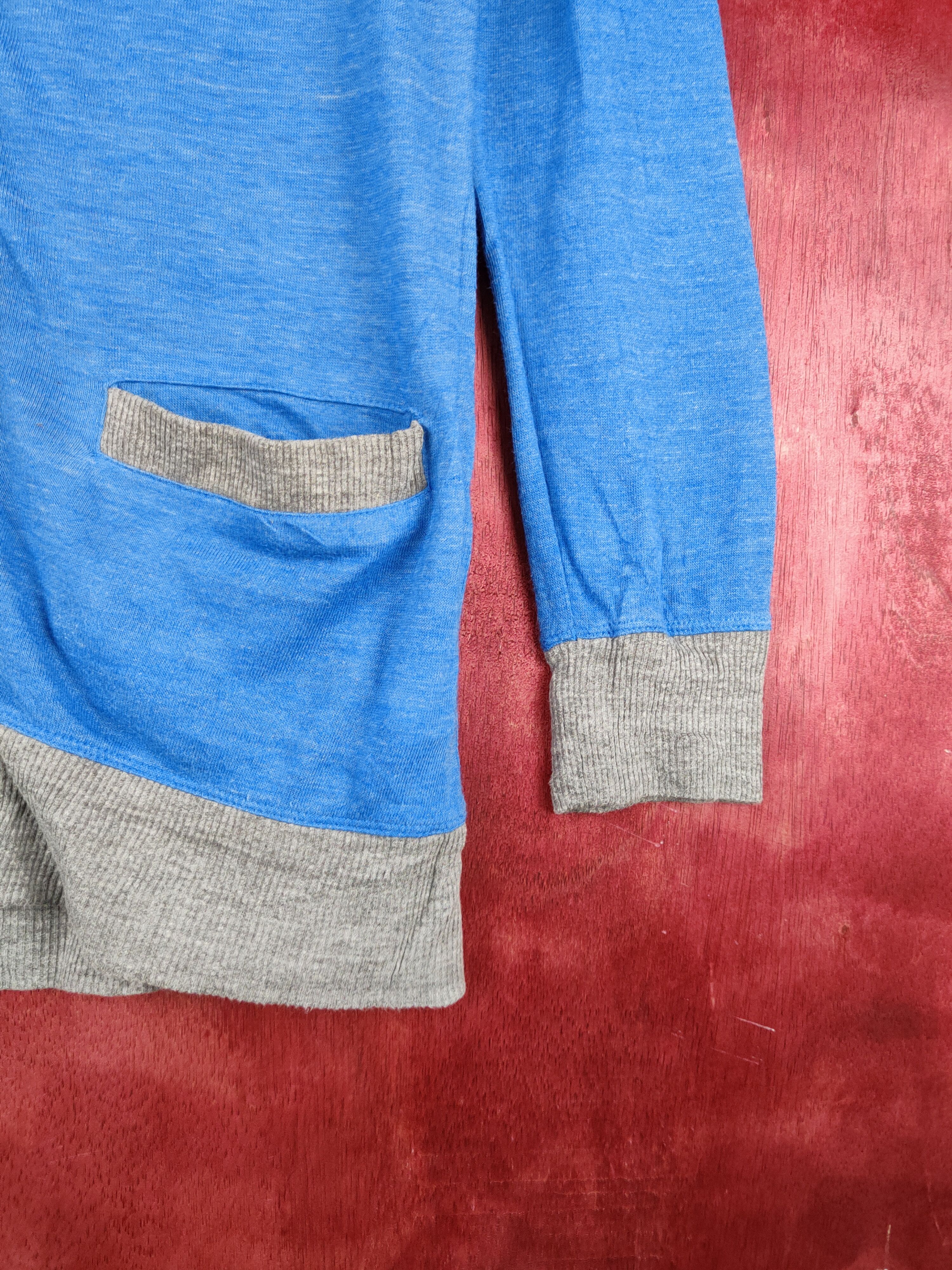 Japanese Brand Back Number Blue/Gray Cardigan thin #S861 Size M / US 6-8 / IT 42-44 - 7 Thumbnail
