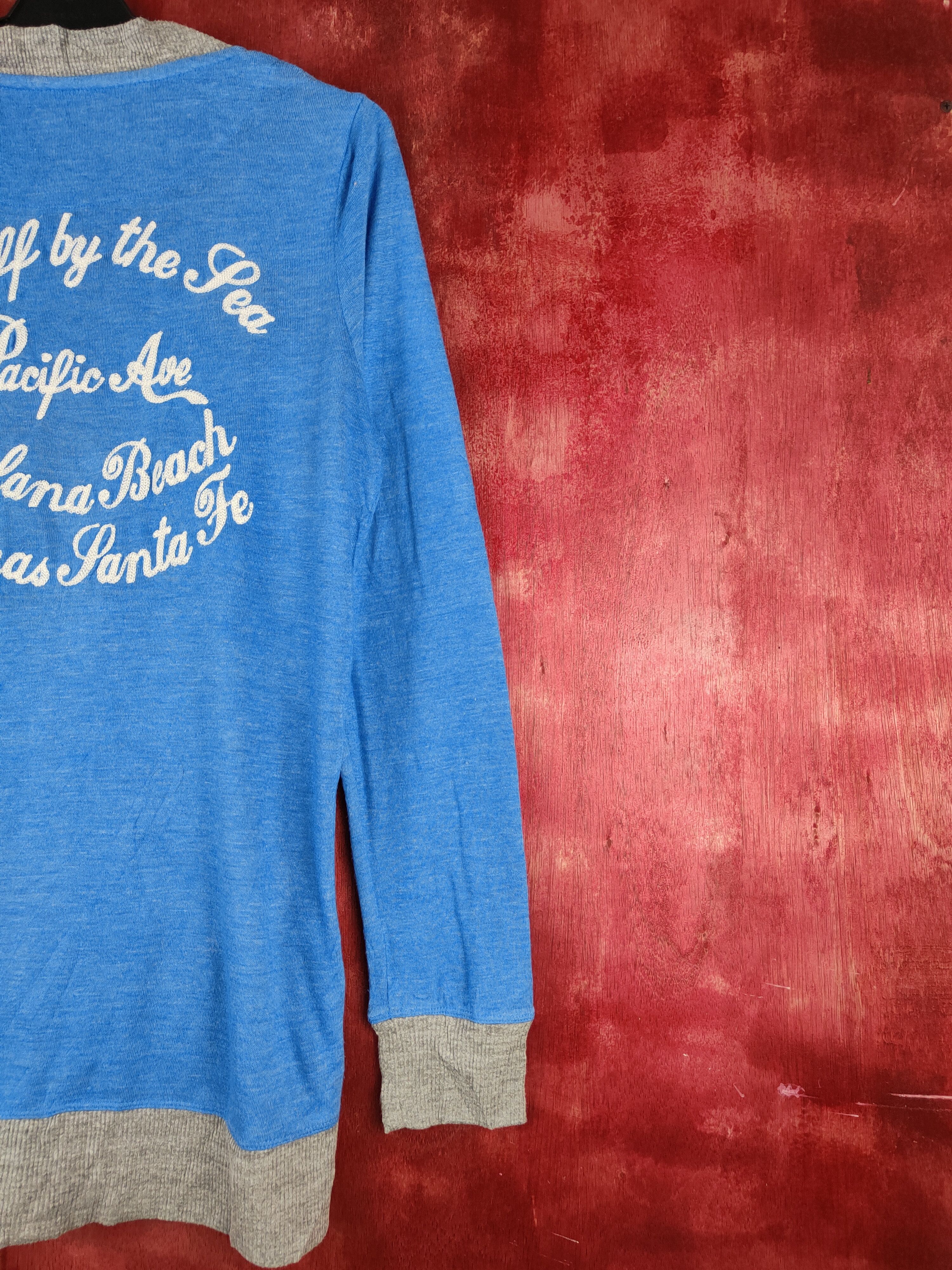 Japanese Brand Back Number Blue/Gray Cardigan thin #S861 Size M / US 6-8 / IT 42-44 - 11 Thumbnail