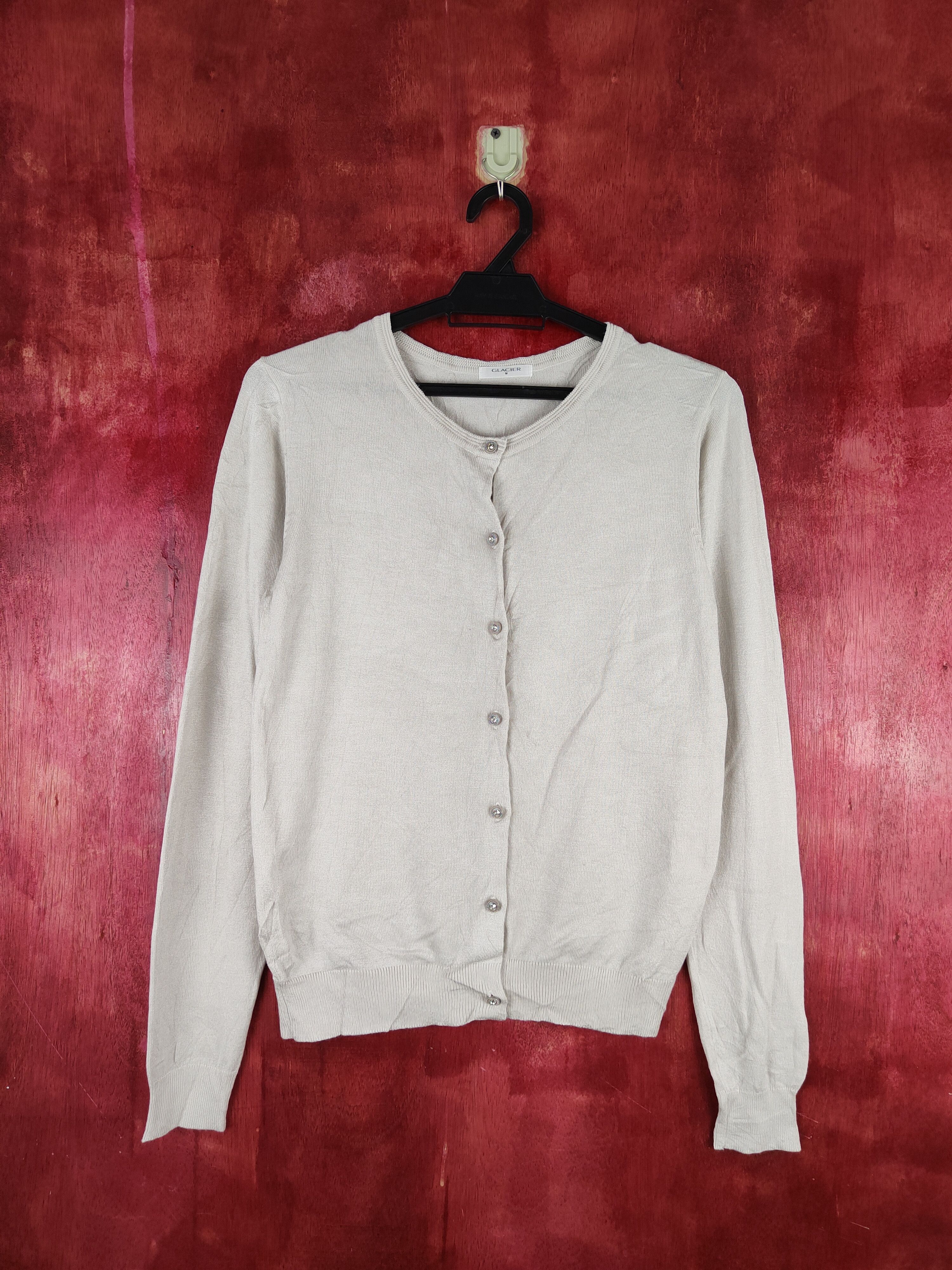 Japanese Brand Glacier Silver Cardigan vintage thin knitwear sweater #S850 Size M / US 6-8 / IT 42-44 - 1 Thumbnail