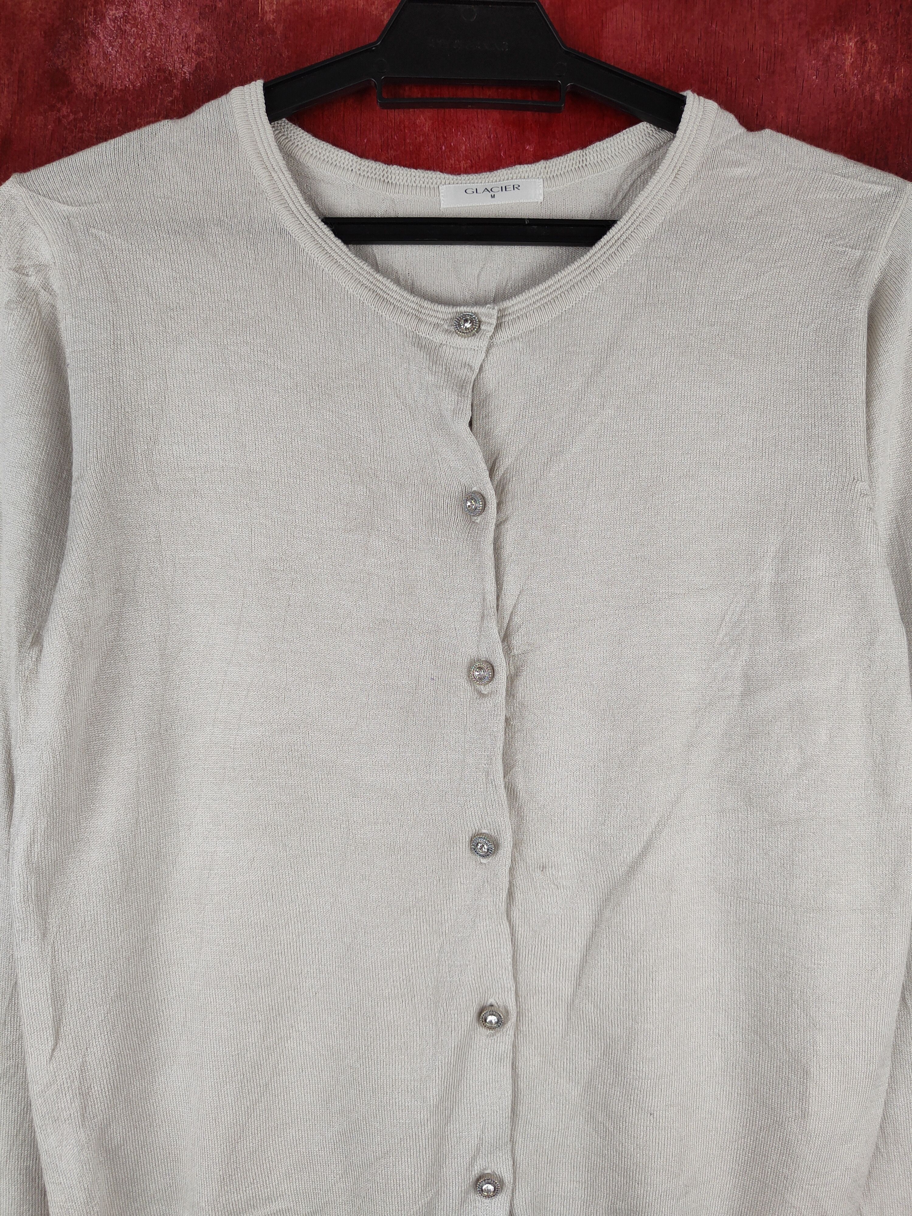 Japanese Brand Glacier Silver Cardigan vintage thin knitwear sweater #S850 Size M / US 6-8 / IT 42-44 - 2 Thumbnail