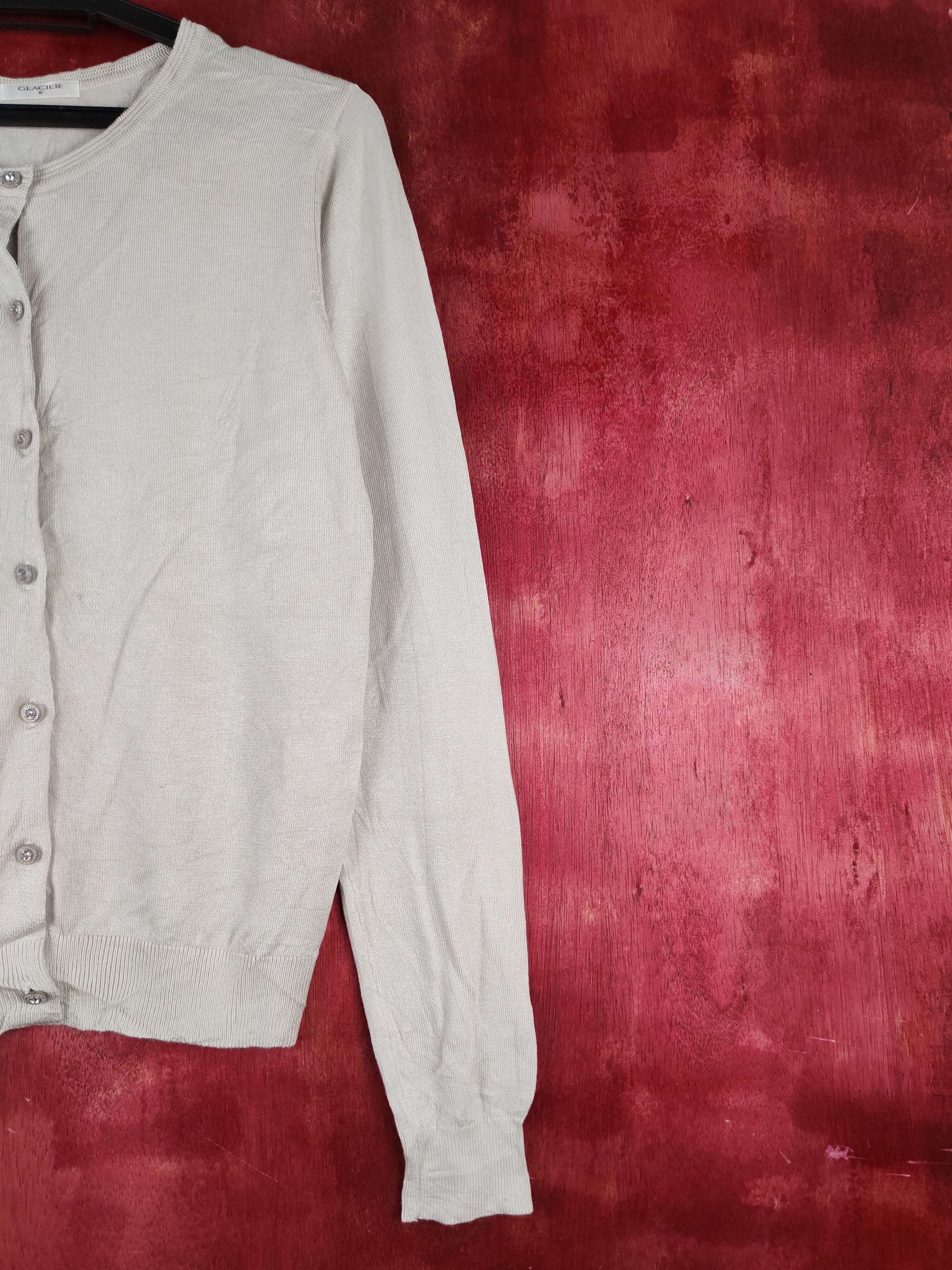 Japanese Brand Glacier Silver Cardigan vintage thin knitwear sweater #S850 Size M / US 6-8 / IT 42-44 - 5 Thumbnail