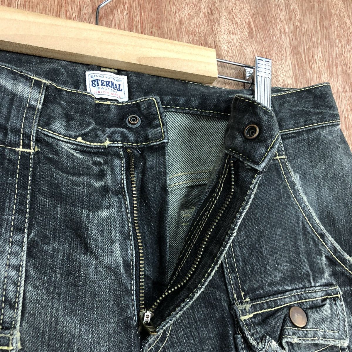 DLL Eternal Black faded Denim bush Jeans Pants #1930