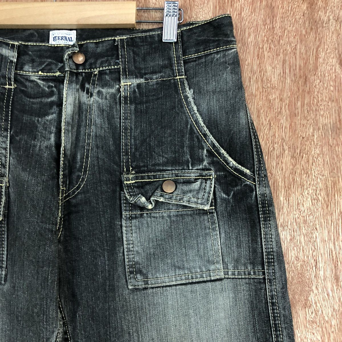 DLL Eternal Black faded Denim bush Jeans Pants #1930