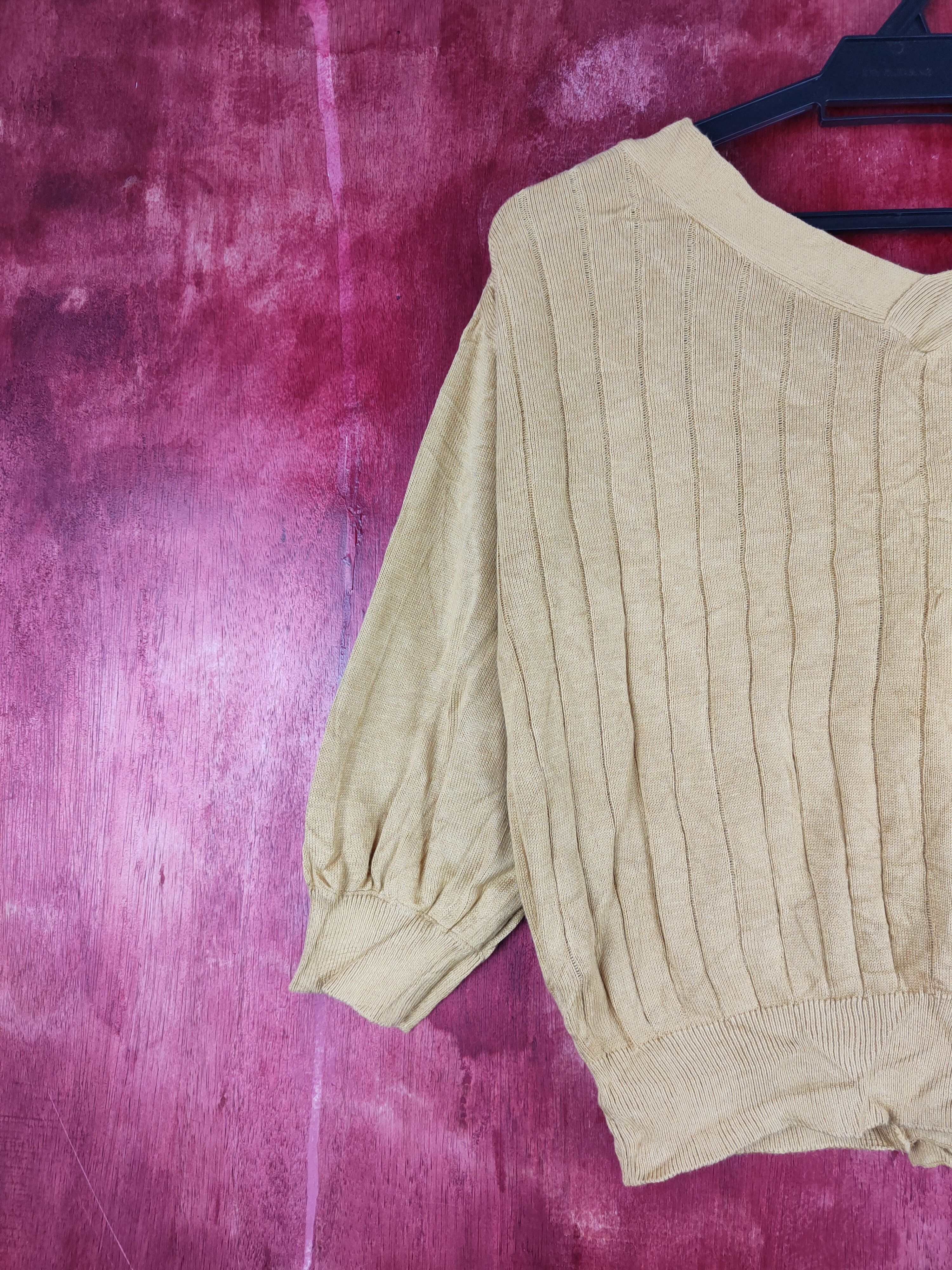 Japanese Brand Earth Music & Ecology Mustard Crop Tops Cardigan #S847 Size M / US 6-8 / IT 42-44 - 8 Thumbnail