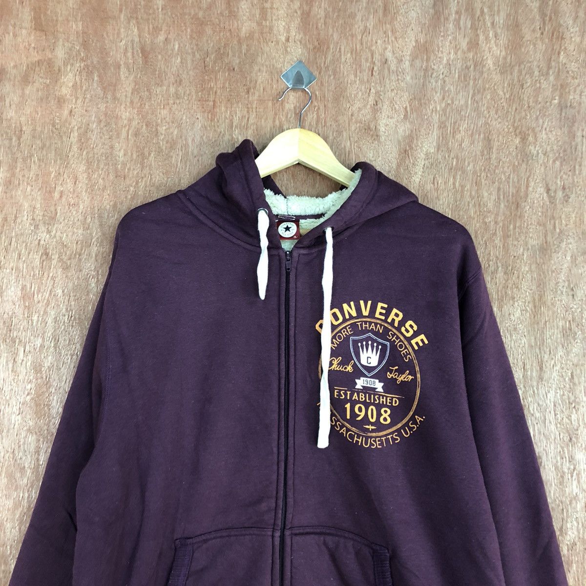 Converse D Converse vintage Maroon Hoodies sweater #c911 Size US XL / EU 56 / 4 - 9 Thumbnail