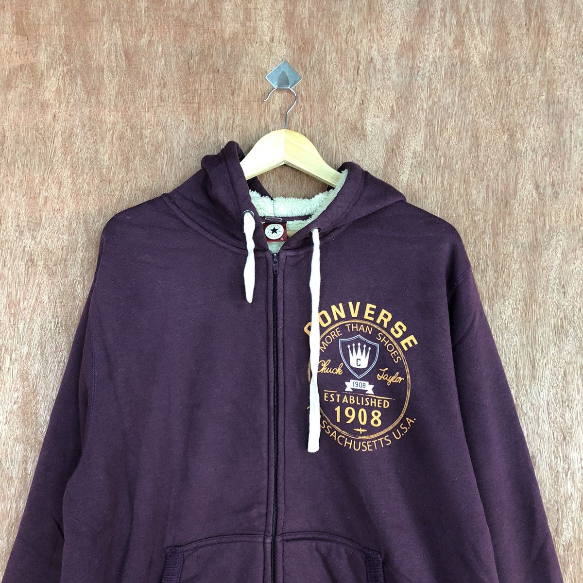 Converse D Converse vintage Maroon Hoodies sweater #c911 Size US XL / EU 56 / 4 - 2 Thumbnail