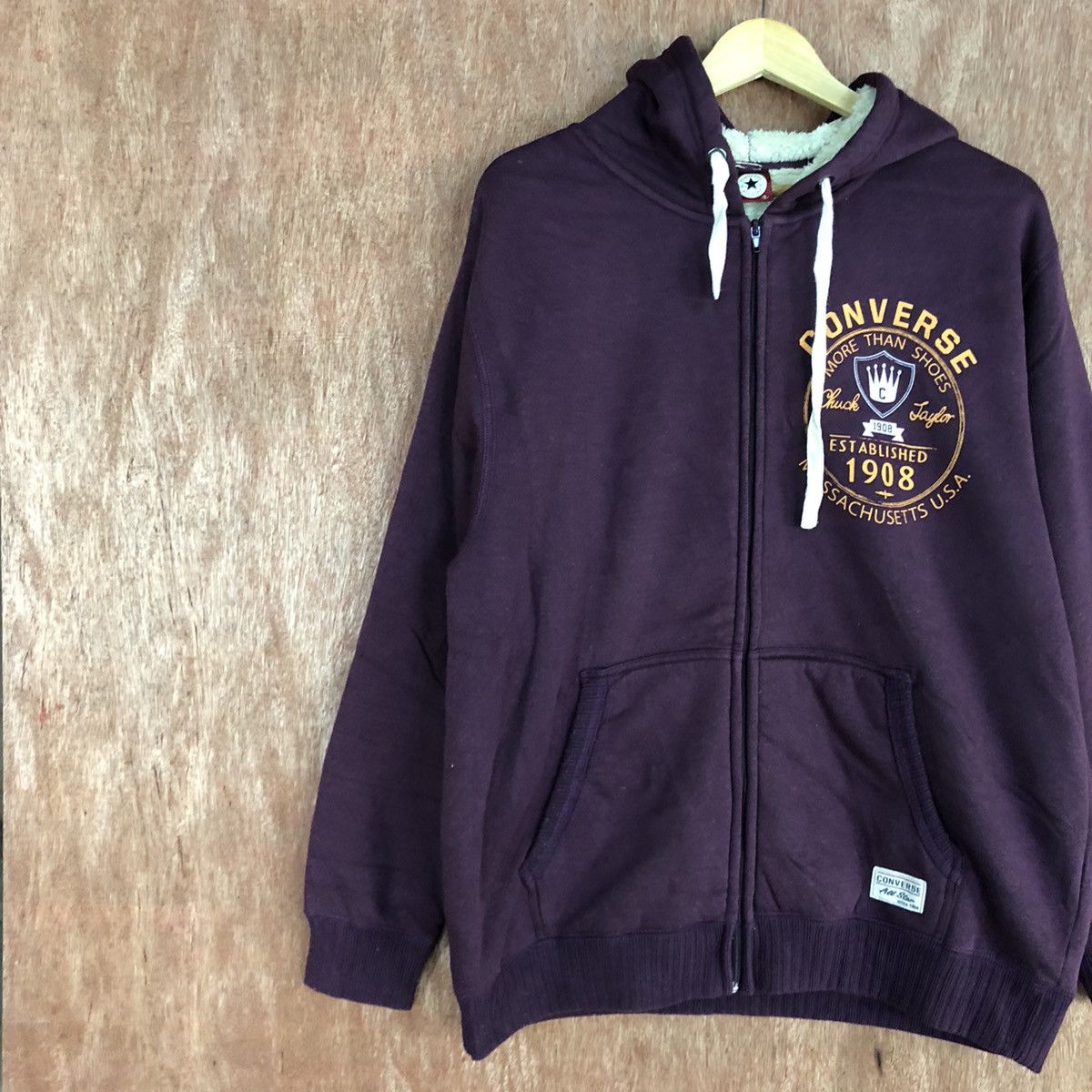 Converse D Converse vintage Maroon Hoodies sweater #c911 Size US XL / EU 56 / 4 - 7 Thumbnail